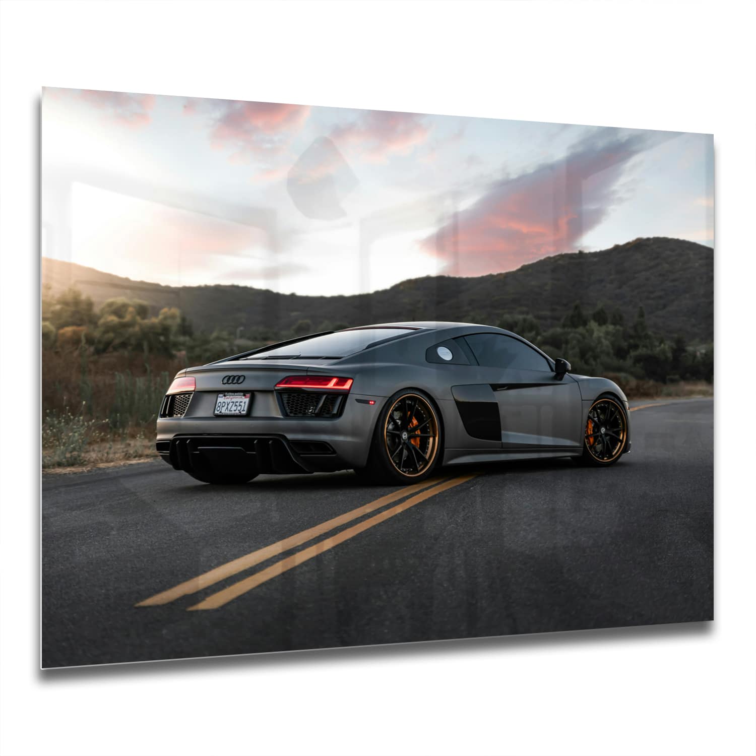 Eigen Afmeting - Spatscherm Keuken - Hittebestendig gehard glas - Audi R8