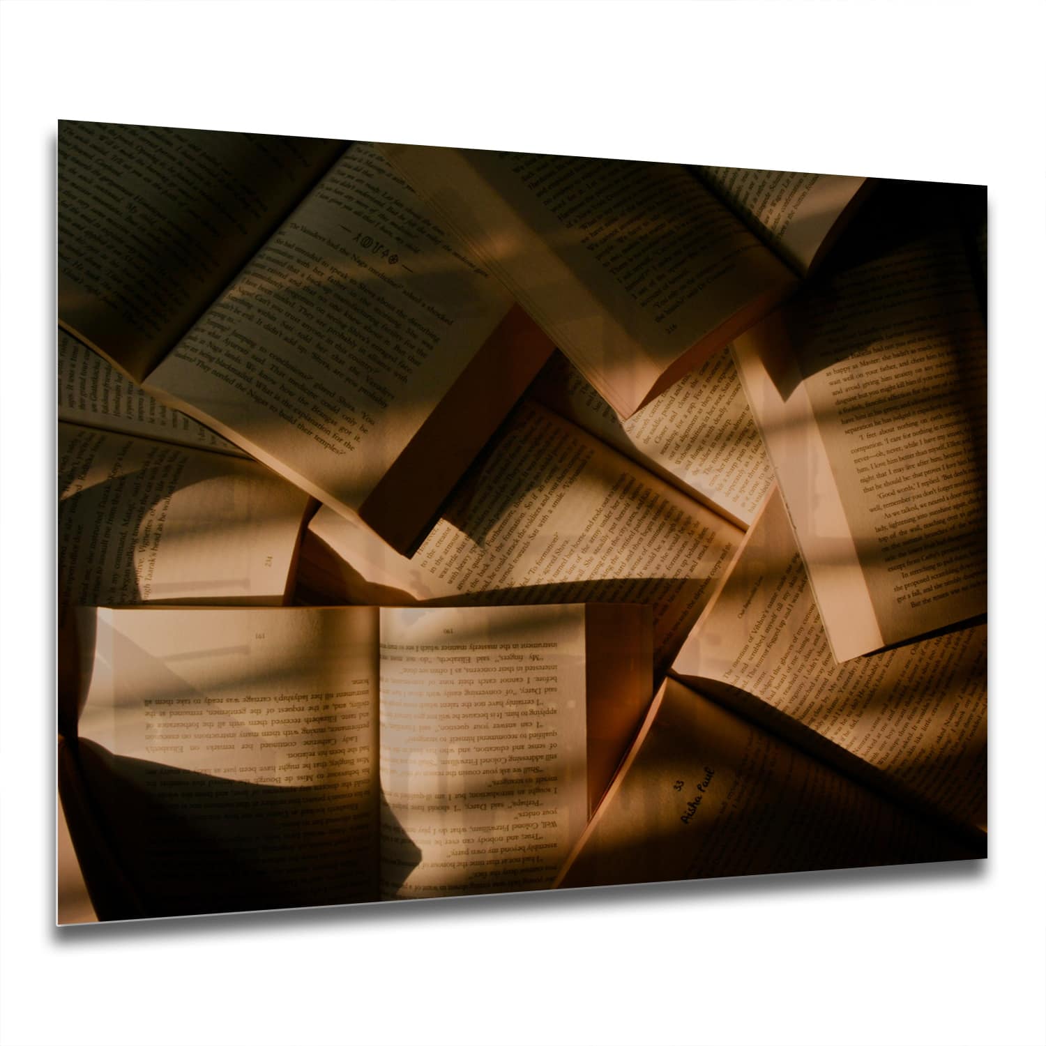 Eigen Afmeting - Spatscherm Keuken - Hittebestendig gehard glas - Boeken Textuur