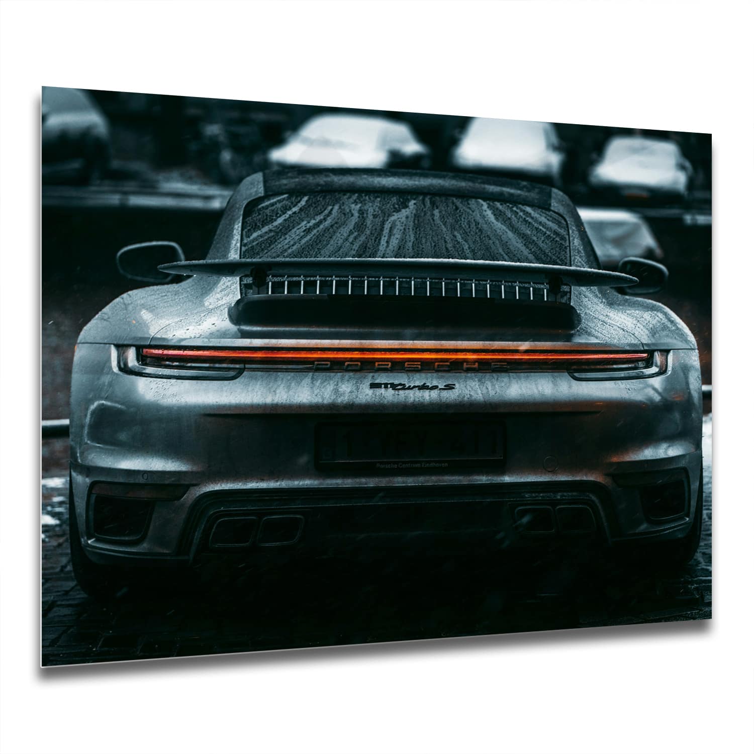 Eigen Afmeting - Spatscherm Keuken - Hittebestendig gehard glas - Porsche 911 Turbo S