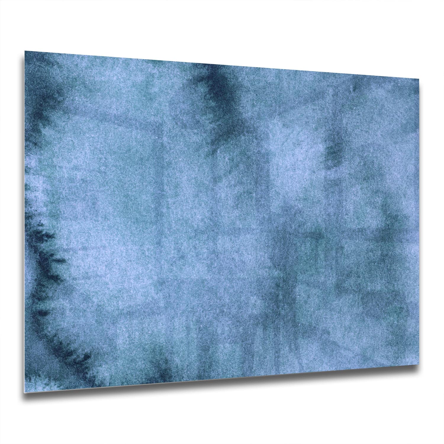 Eigen Afmeting - Spatscherm Keuken - Hittebestendig gehard glas - Waterverf Schilderij Blauw