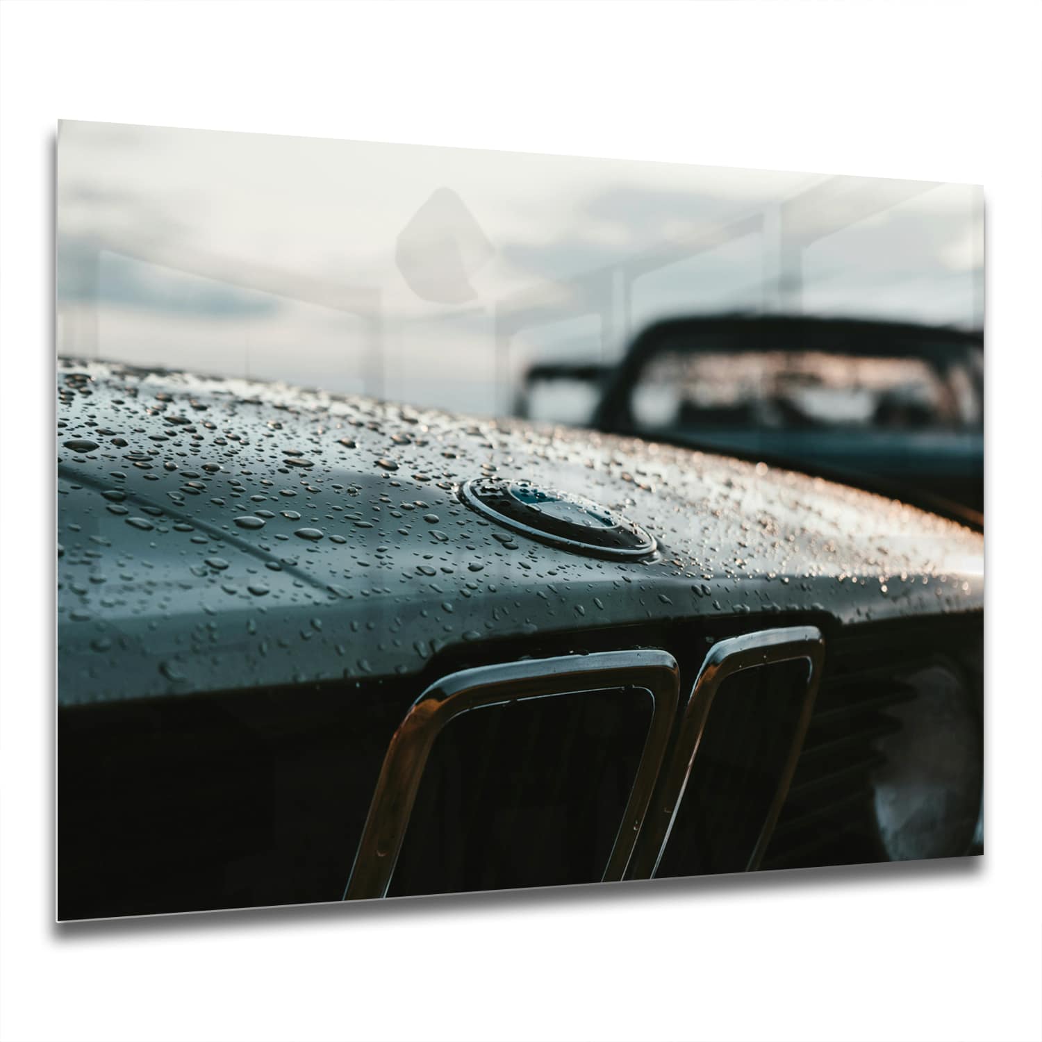 Eigen Afmeting - Spatscherm Keuken - Hittebestendig gehard glas - Vintage BMW