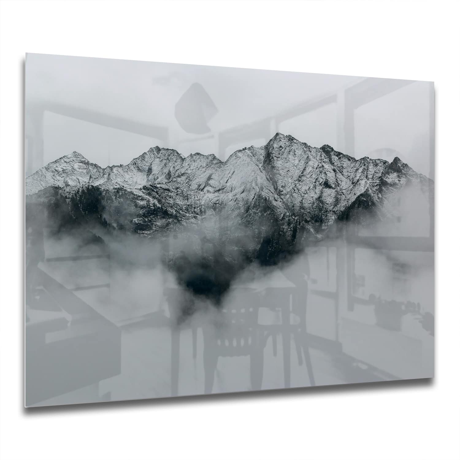 Eigen Afmeting - Spatscherm Keuken - Hittebestendig gehard glas - Berg in de Wolken