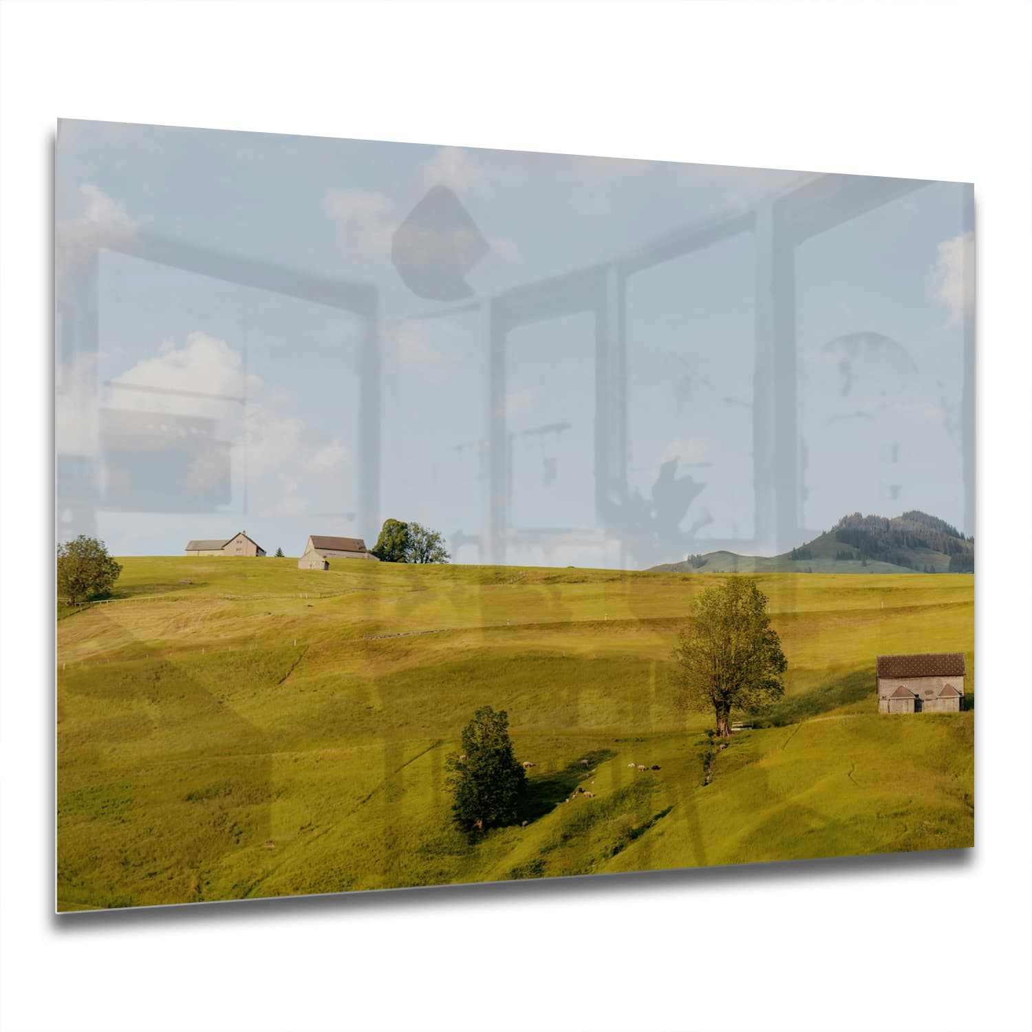 Eigen Afmeting - Spatscherm Keuken - Hittebestendig gehard glas - Heuvelachtig Landschap