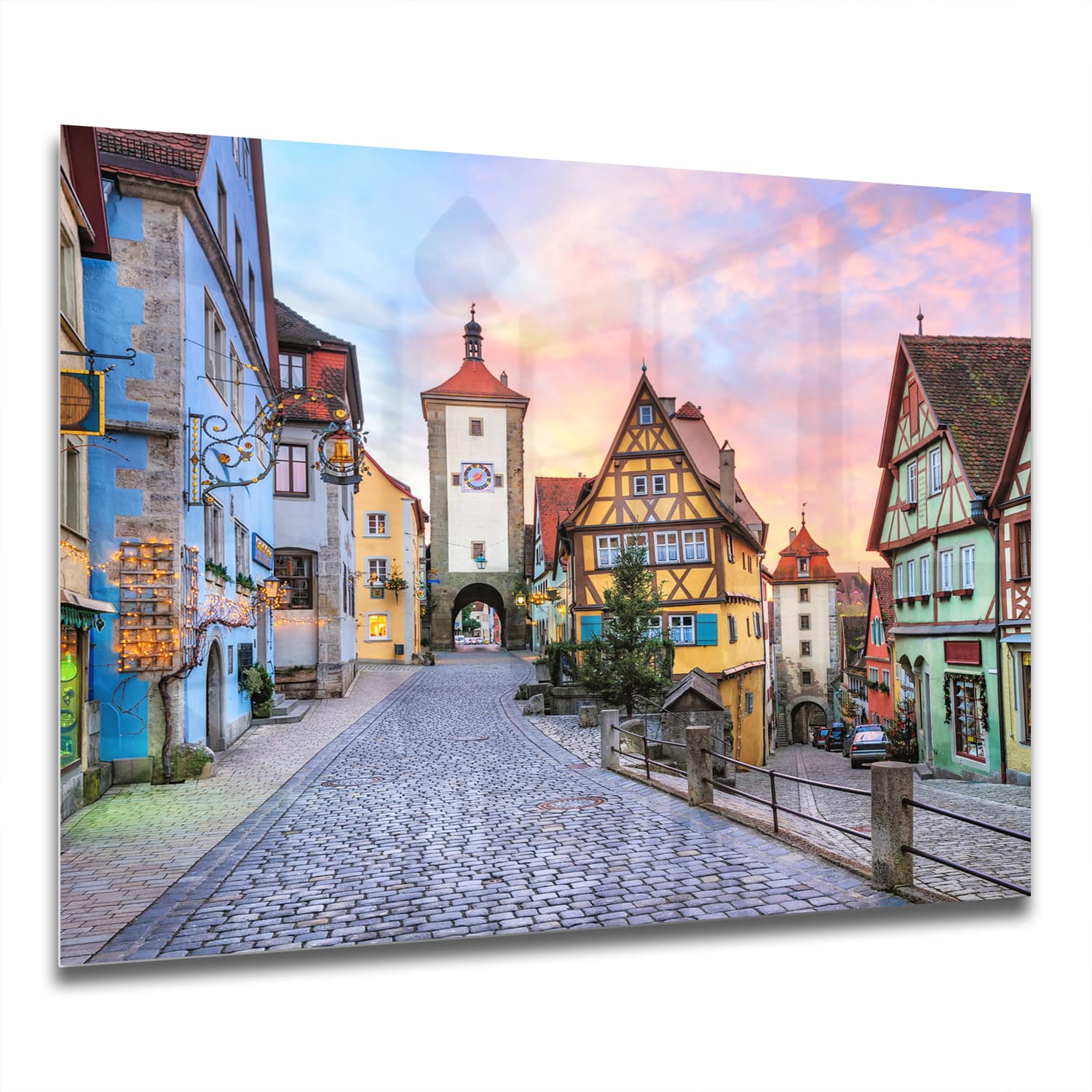 Eigen Afmeting - Spatscherm Keuken - Hittebestendig gehard glas - Prachtige Rothenburg ob der Tauber