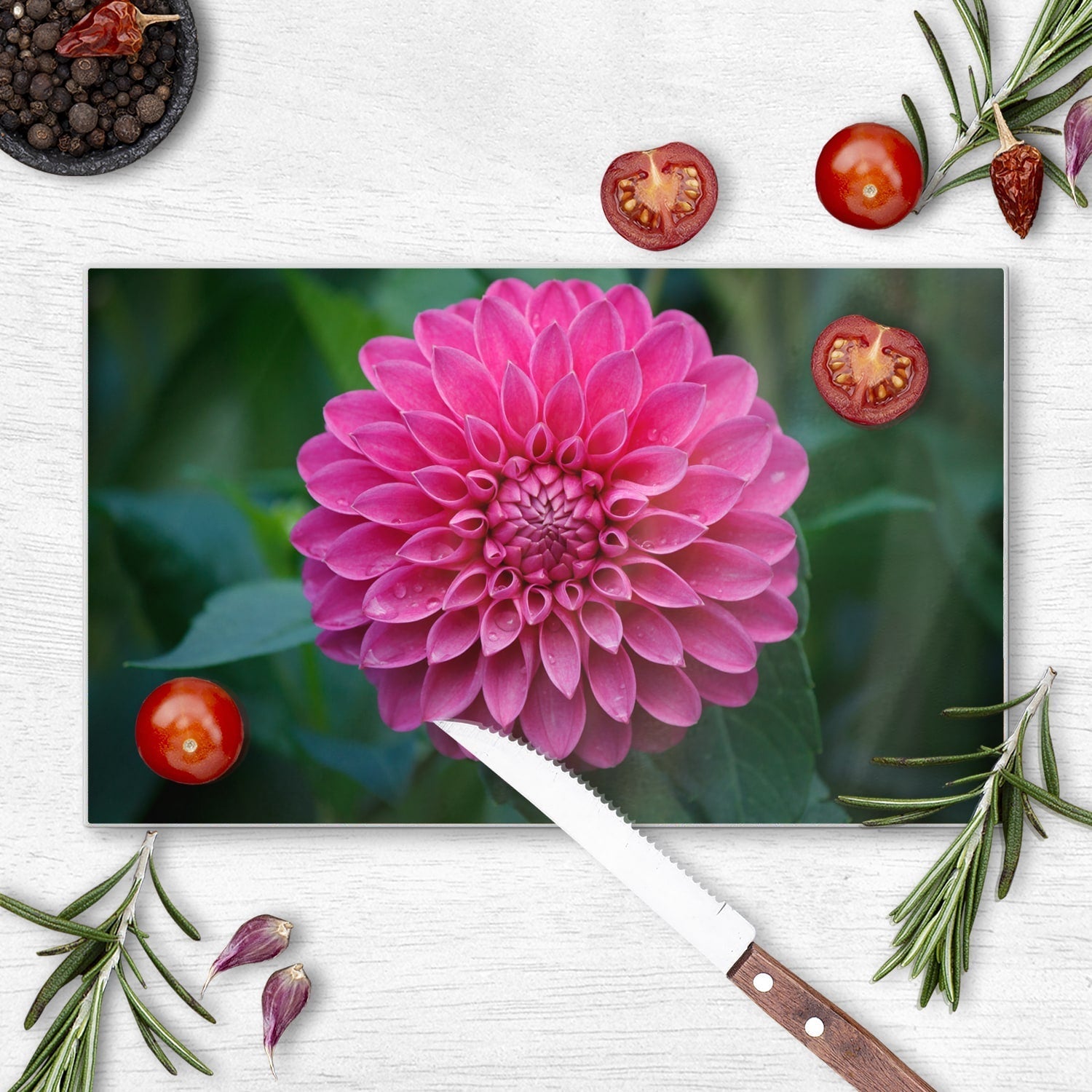 Snijplank - Gehard Glas - Roze Dahlia