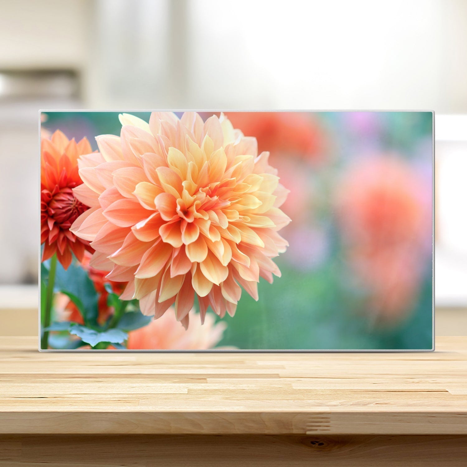 Snijplank - Gehard Glas - Roze/Gele Dahlia