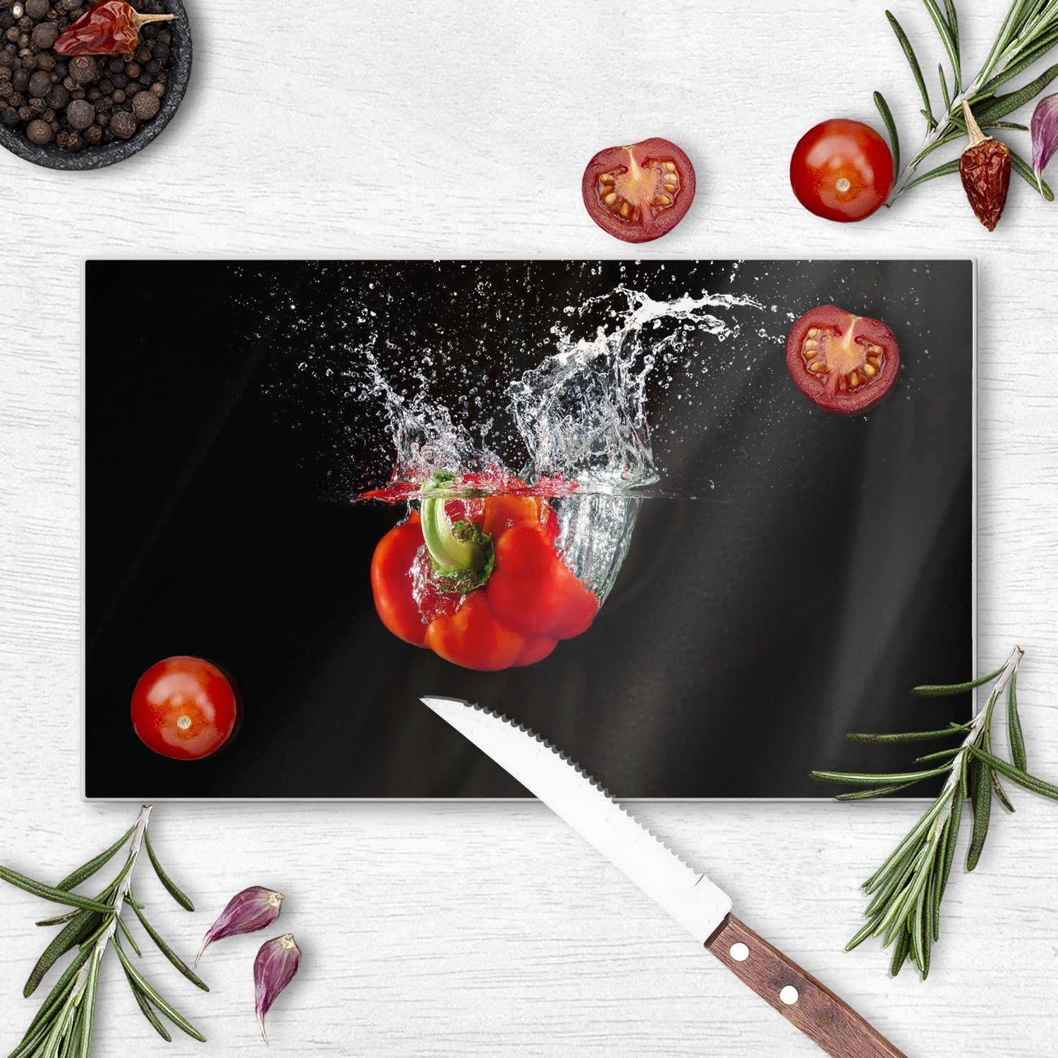 Snijplank - Gehard Glas - Paprika in het water