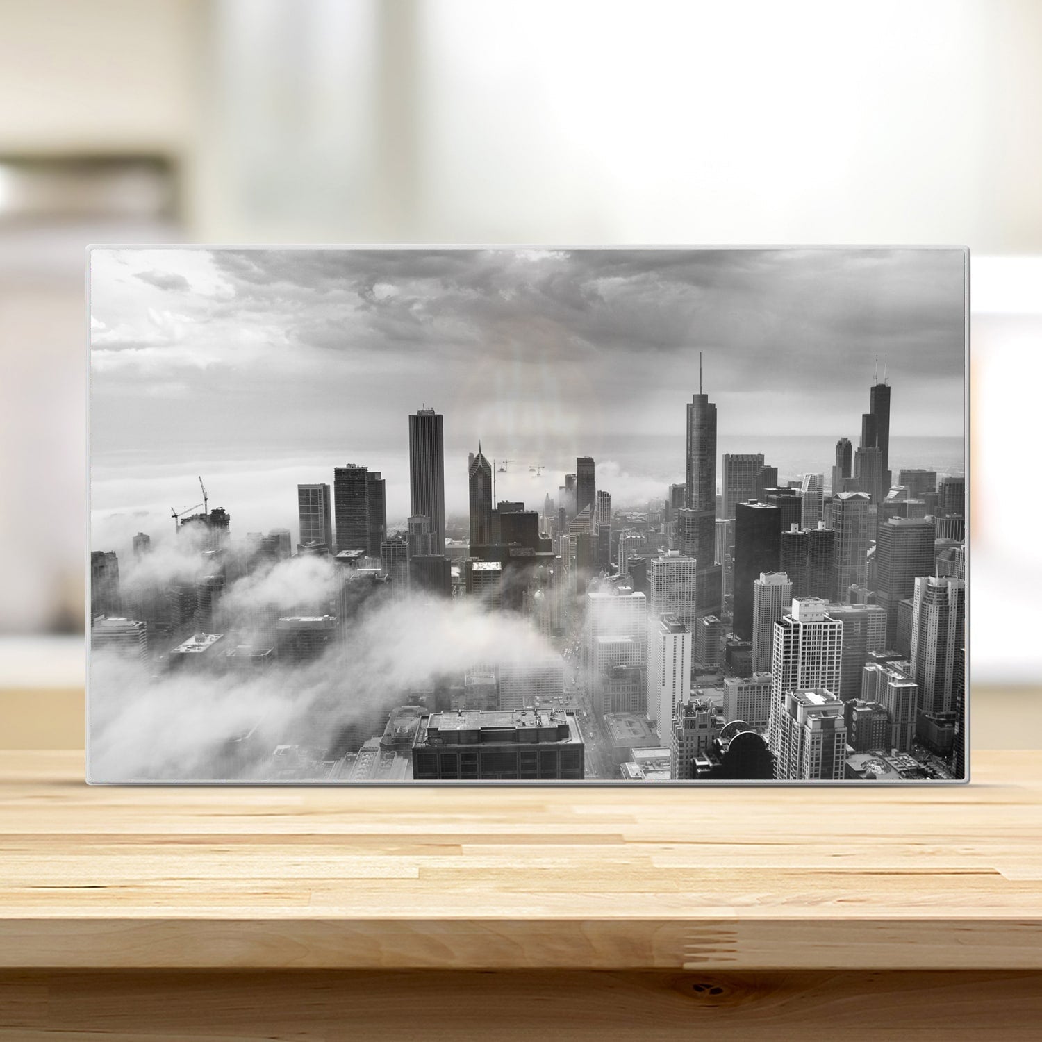 Snijplank - Gehard Glas - Chicago Skyline in de Mist