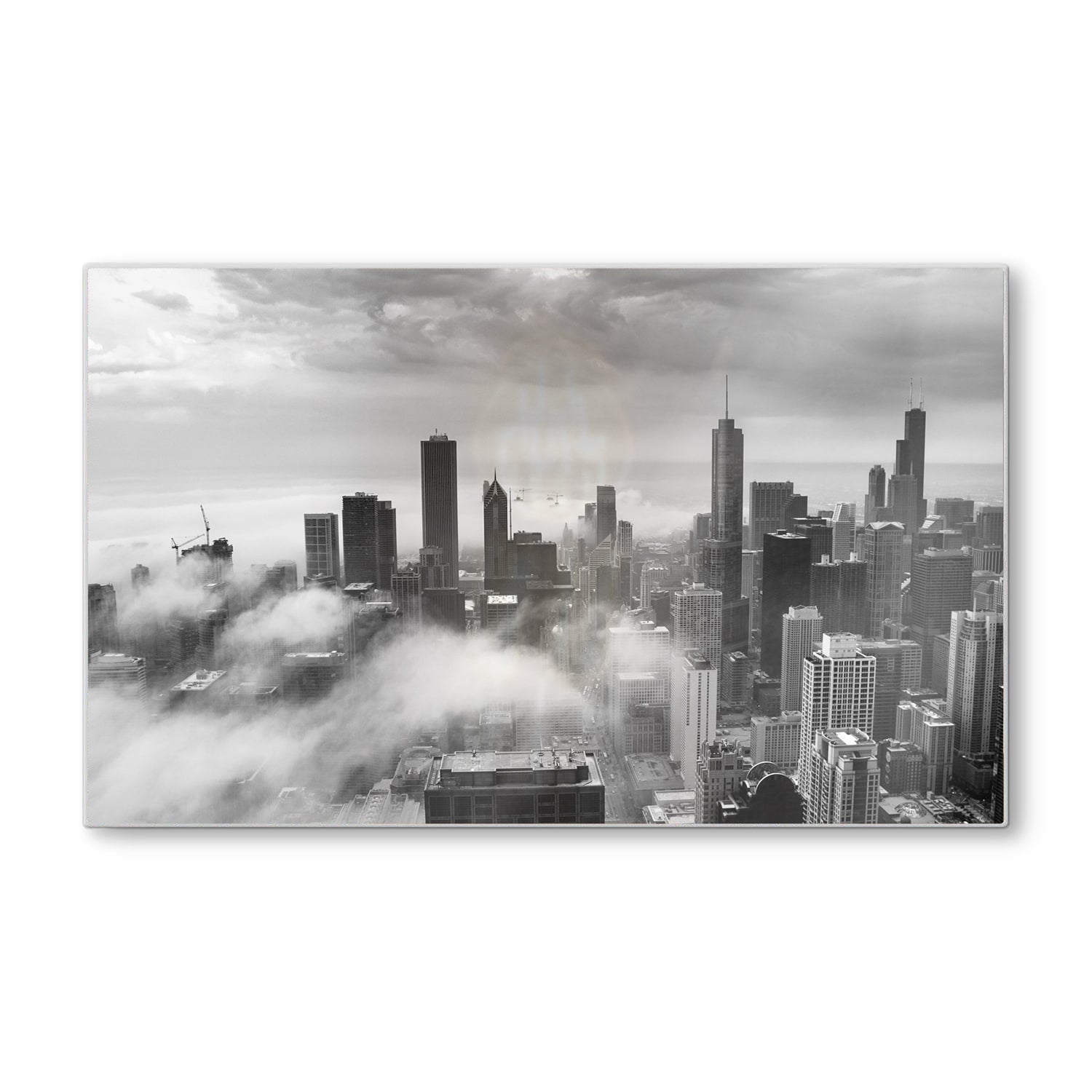 Snijplank - Gehard Glas - Chicago Skyline in de Mist