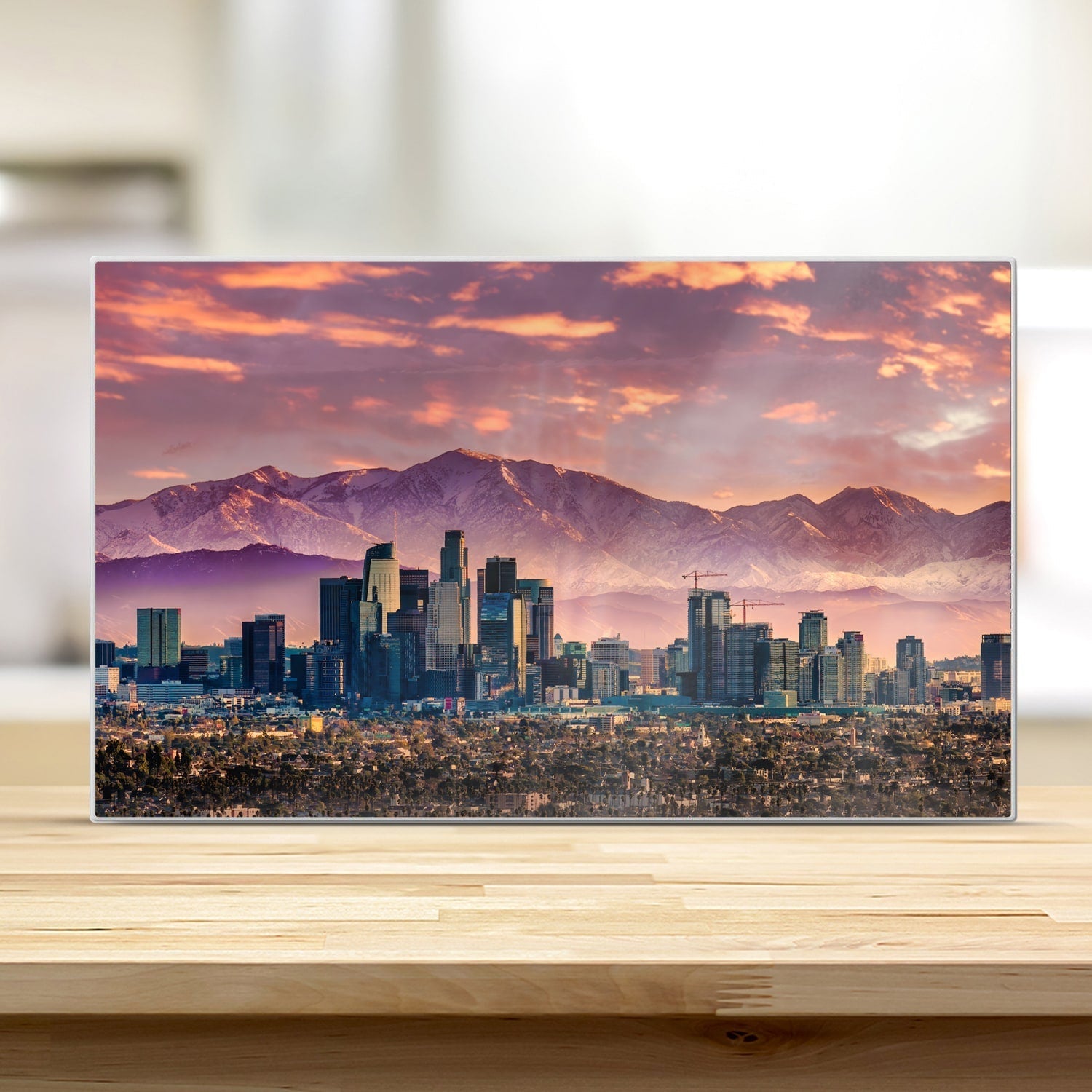 Snijplank - Gehard Glas - Los Angeles Skyline bij Zonsondergang