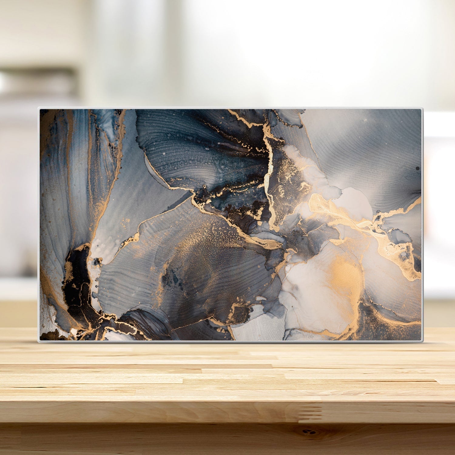 Snijplank - Gehard Glas - Zwart en Goud Abstract Kunst