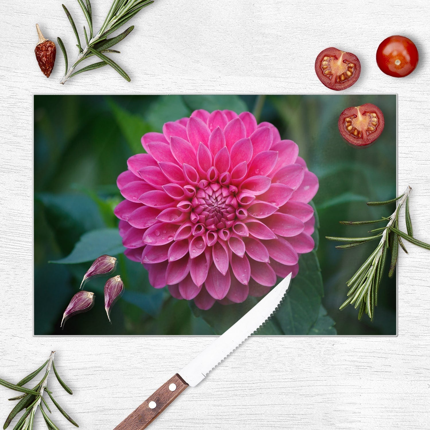 Snijplank - Gehard Glas - Roze Dahlia