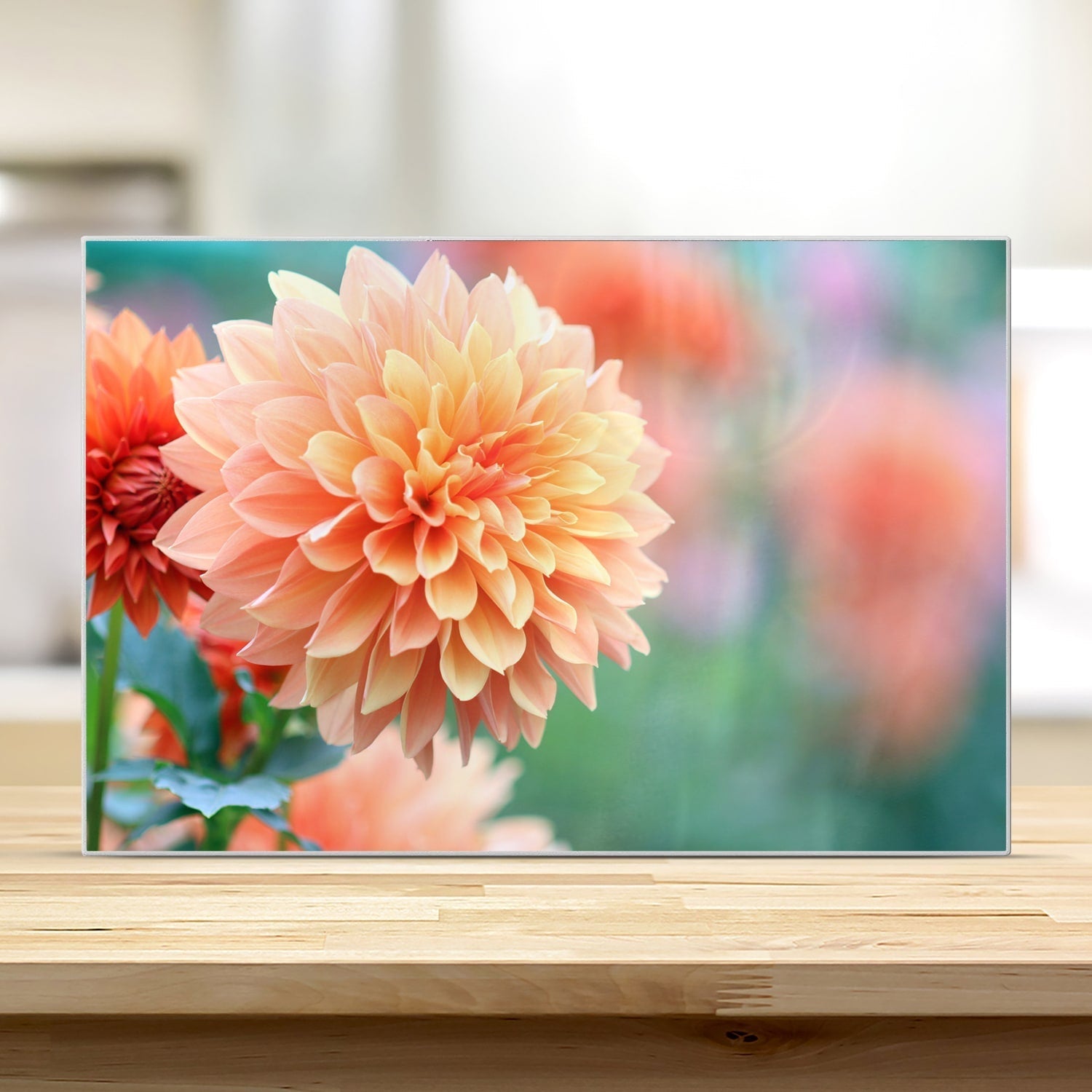 Snijplank - Gehard Glas - Roze/Gele Dahlia