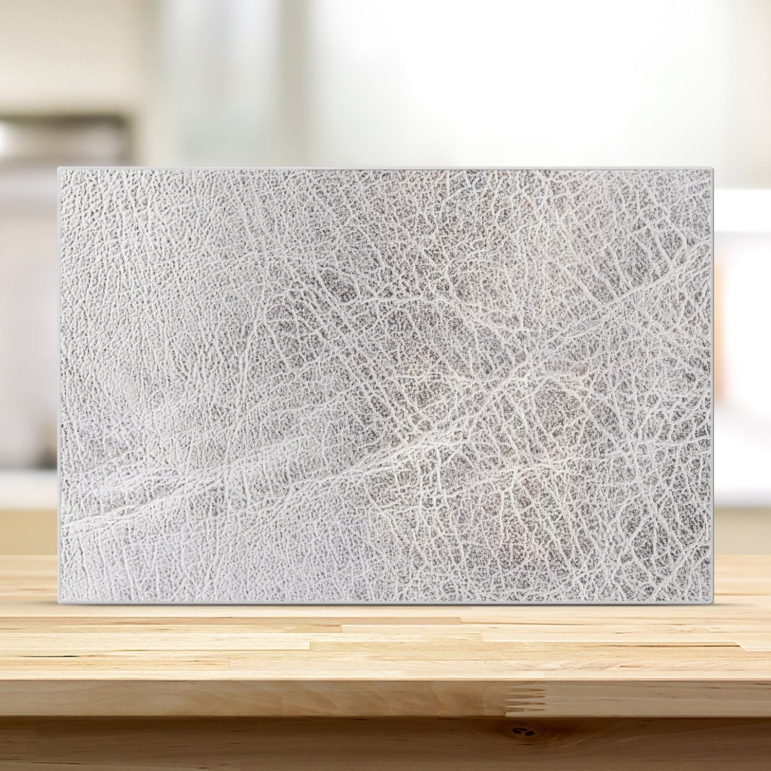 Snijplank - Gehard Glas - Zilver Leer Close-up
