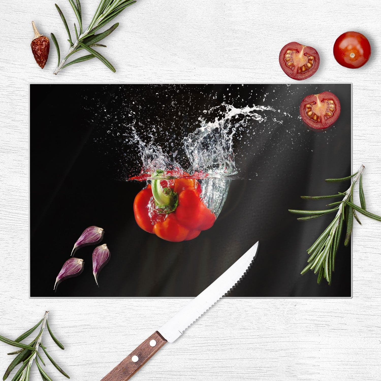Snijplank - Gehard Glas - Paprika in het water