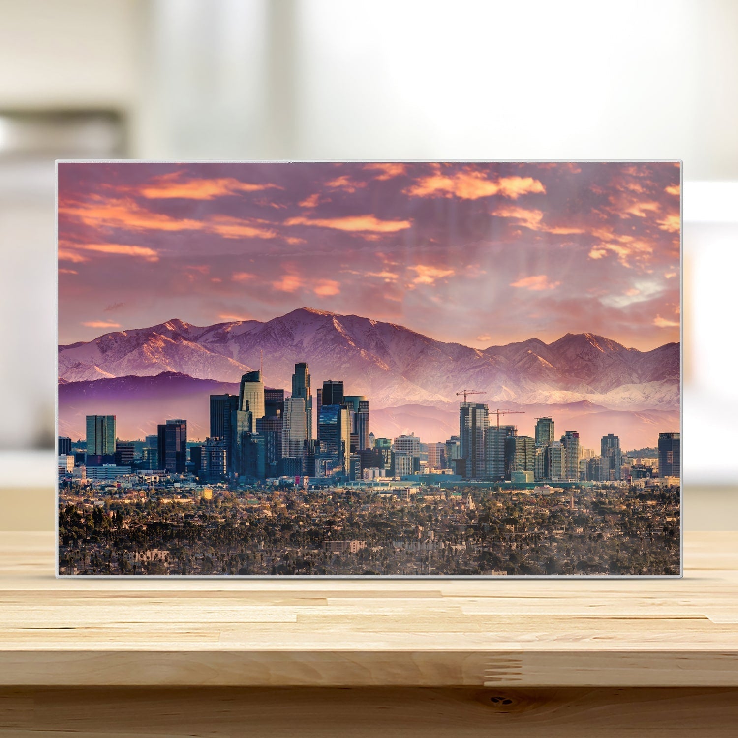 Snijplank - Gehard Glas - Los Angeles Skyline bij Zonsondergang