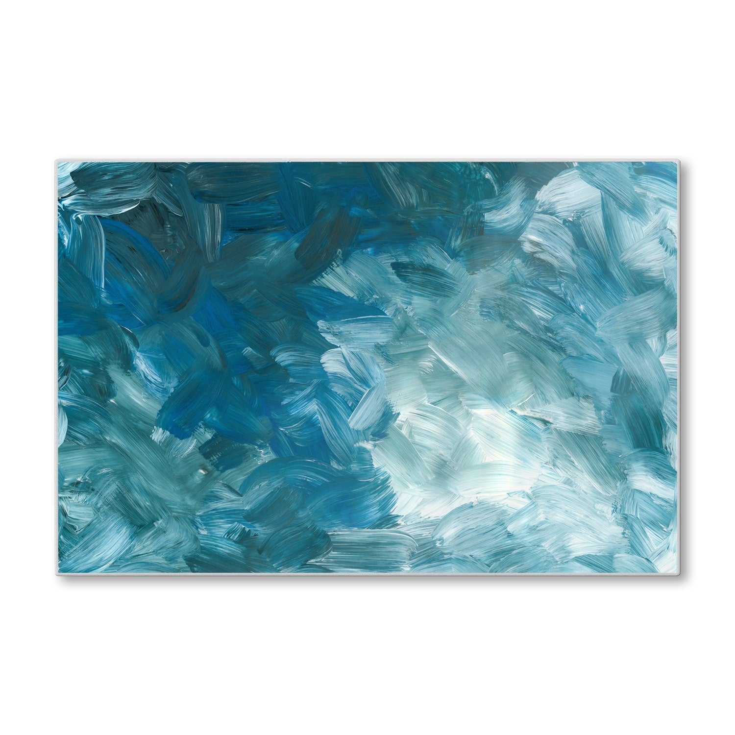 Snijplank - Gehard Glas - Abstracte Blauwe Penseelstroken