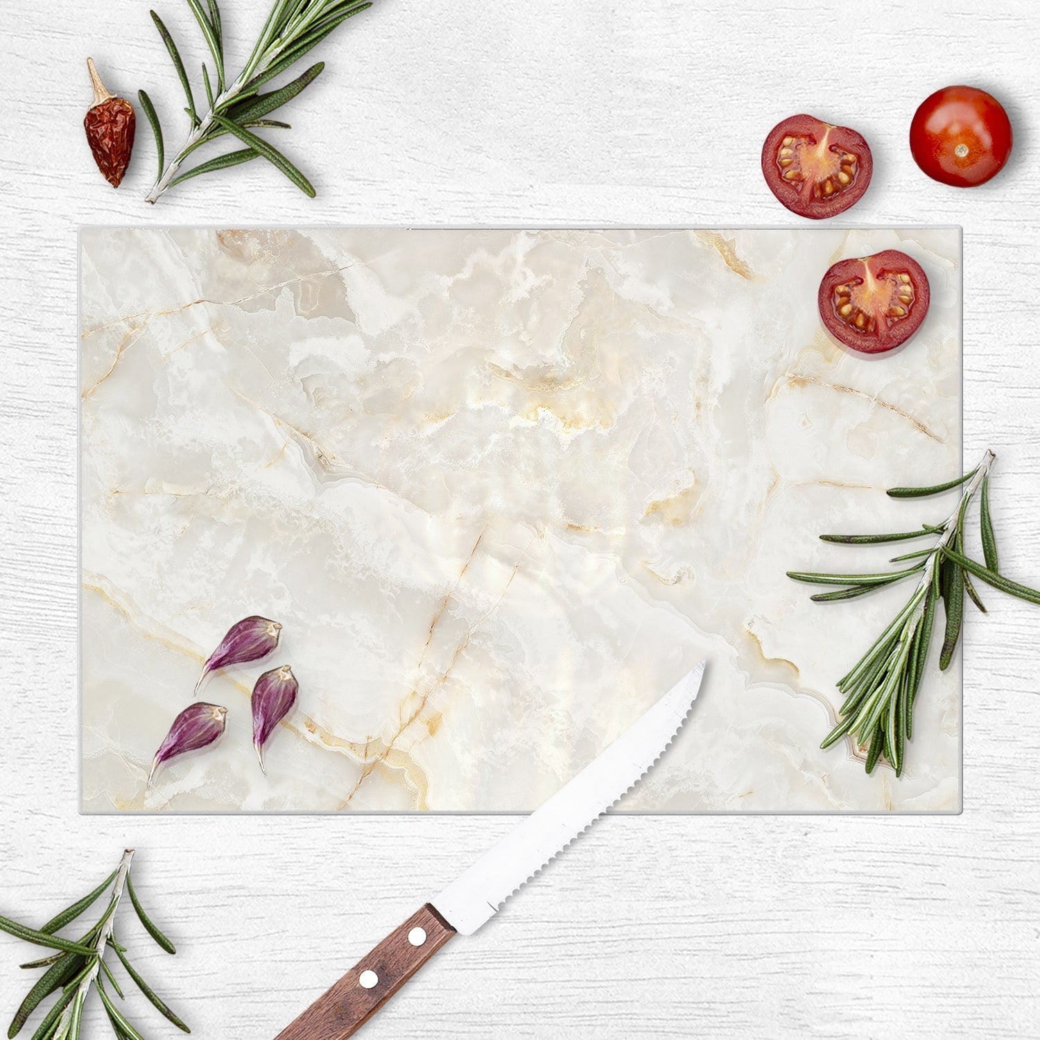 Snijplank - Gehard Glas - Wit Goud Marmer