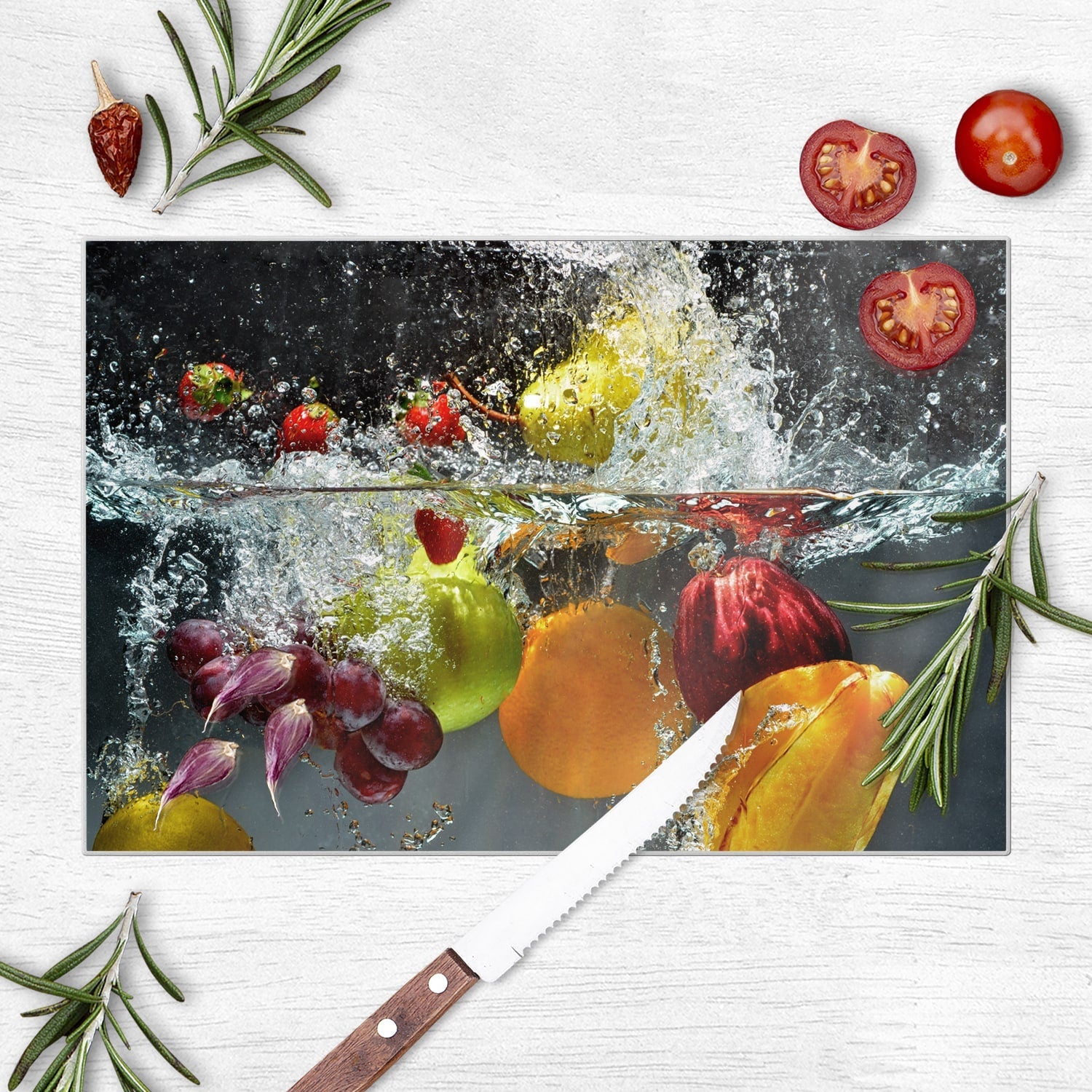 Snijplank - Gehard Glas - Fruit en groenten in het water