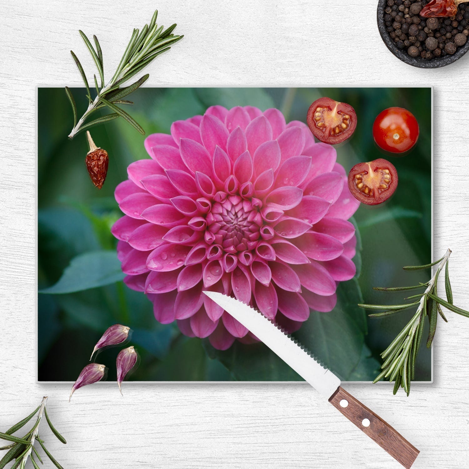 Snijplank - Gehard Glas - Roze Dahlia