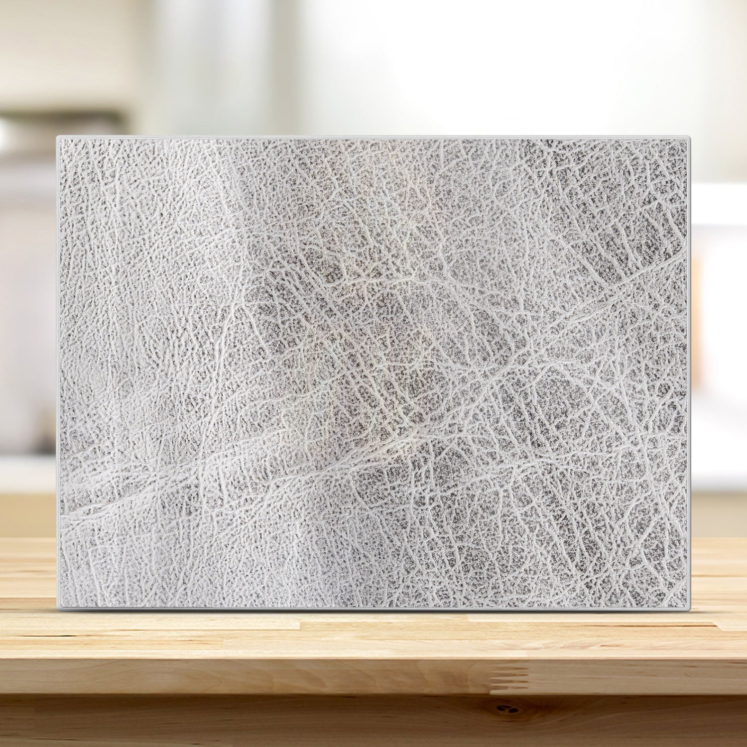 Snijplank - Gehard Glas - Zilver Leer Close-up