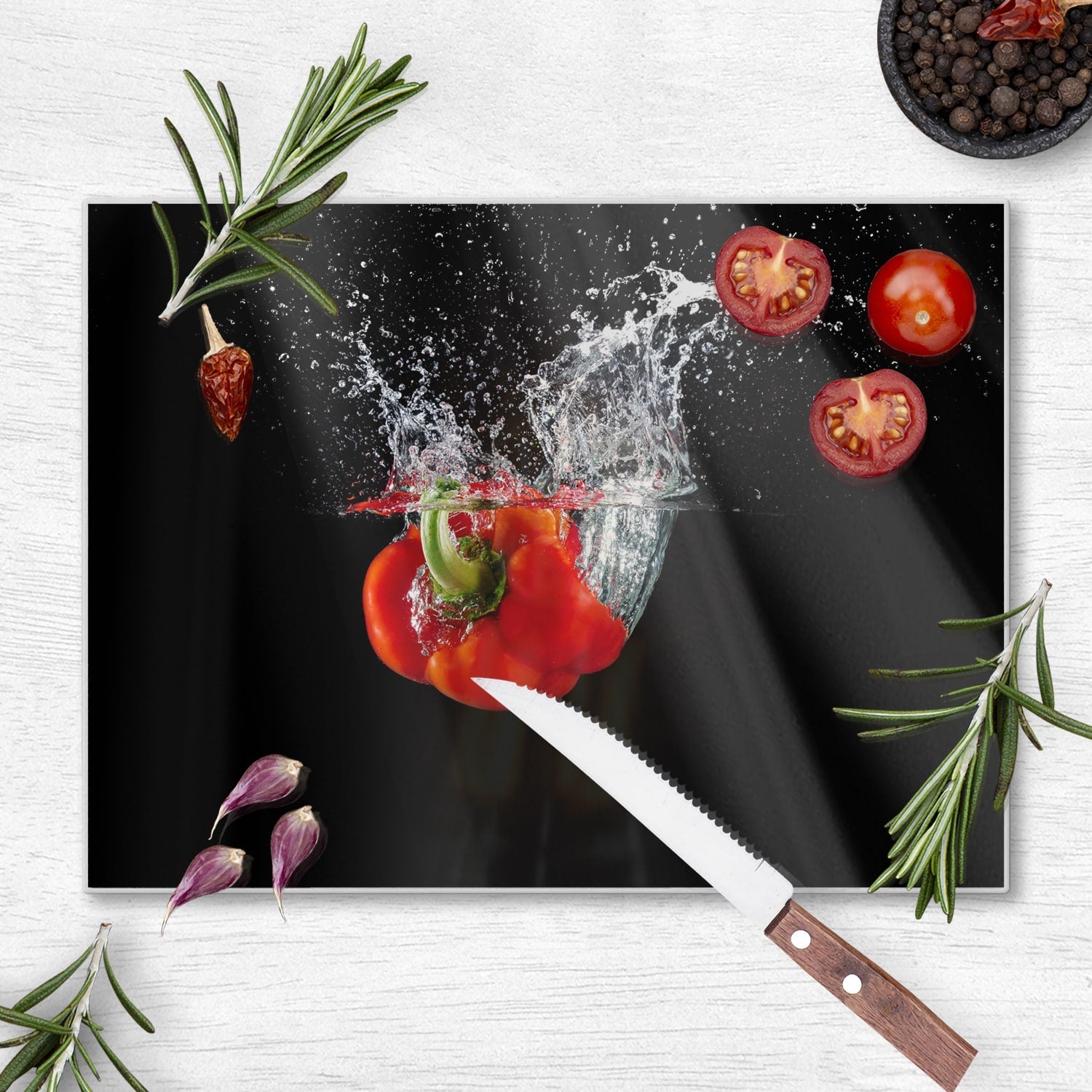 Snijplank - Gehard Glas - Paprika in het water