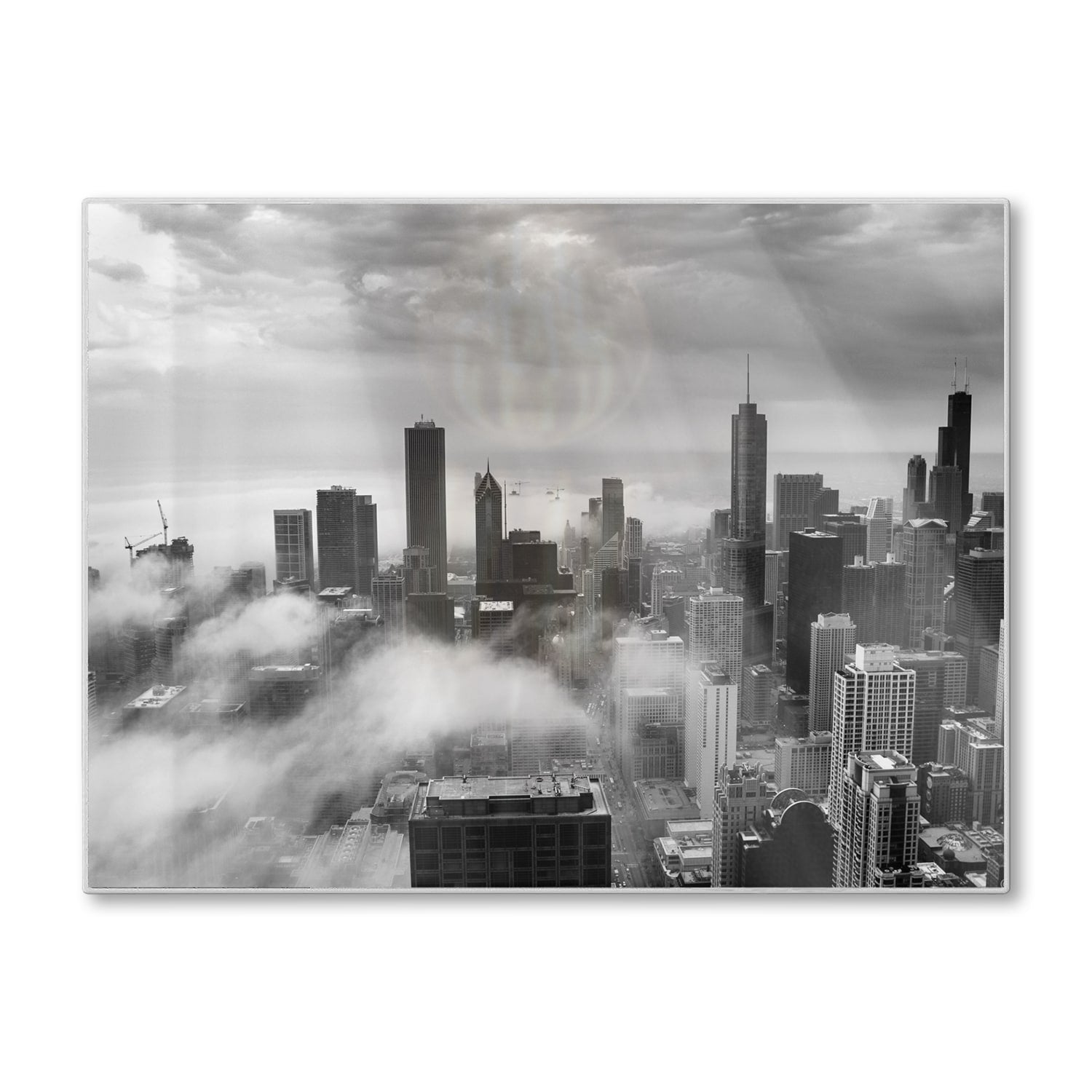 Snijplank - Gehard Glas - Chicago Skyline in de Mist