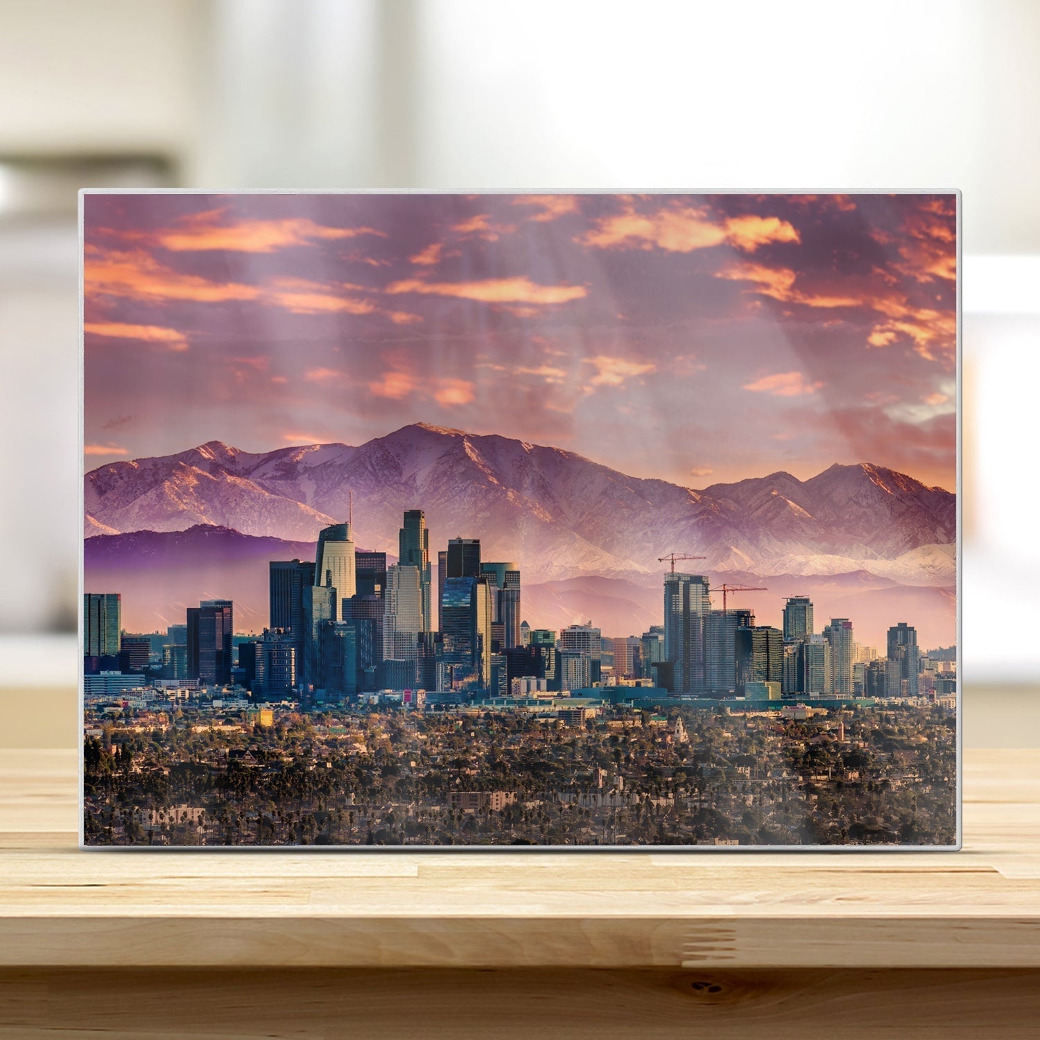 Snijplank - Gehard Glas - Los Angeles Skyline bij Zonsondergang