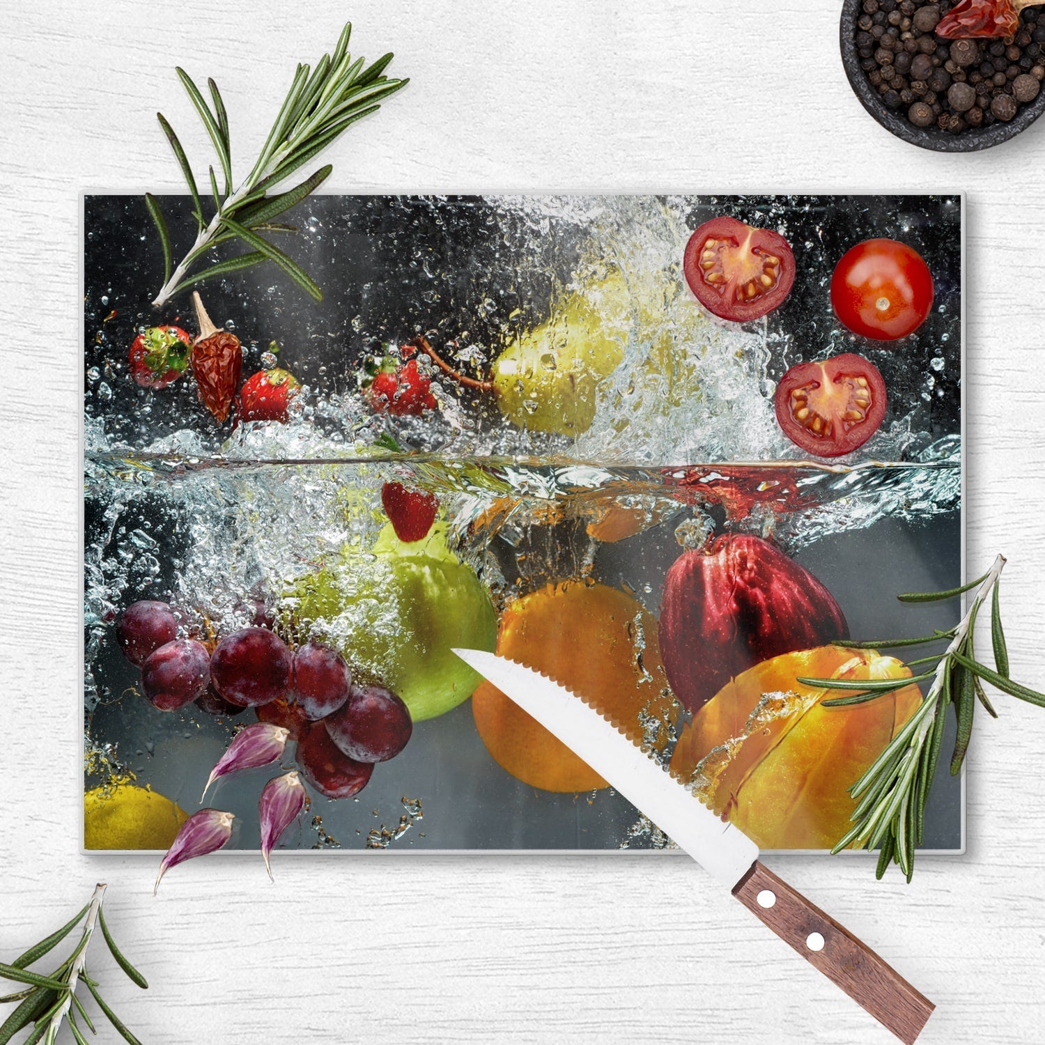 Snijplank - Gehard Glas - Fruit en groenten in het water