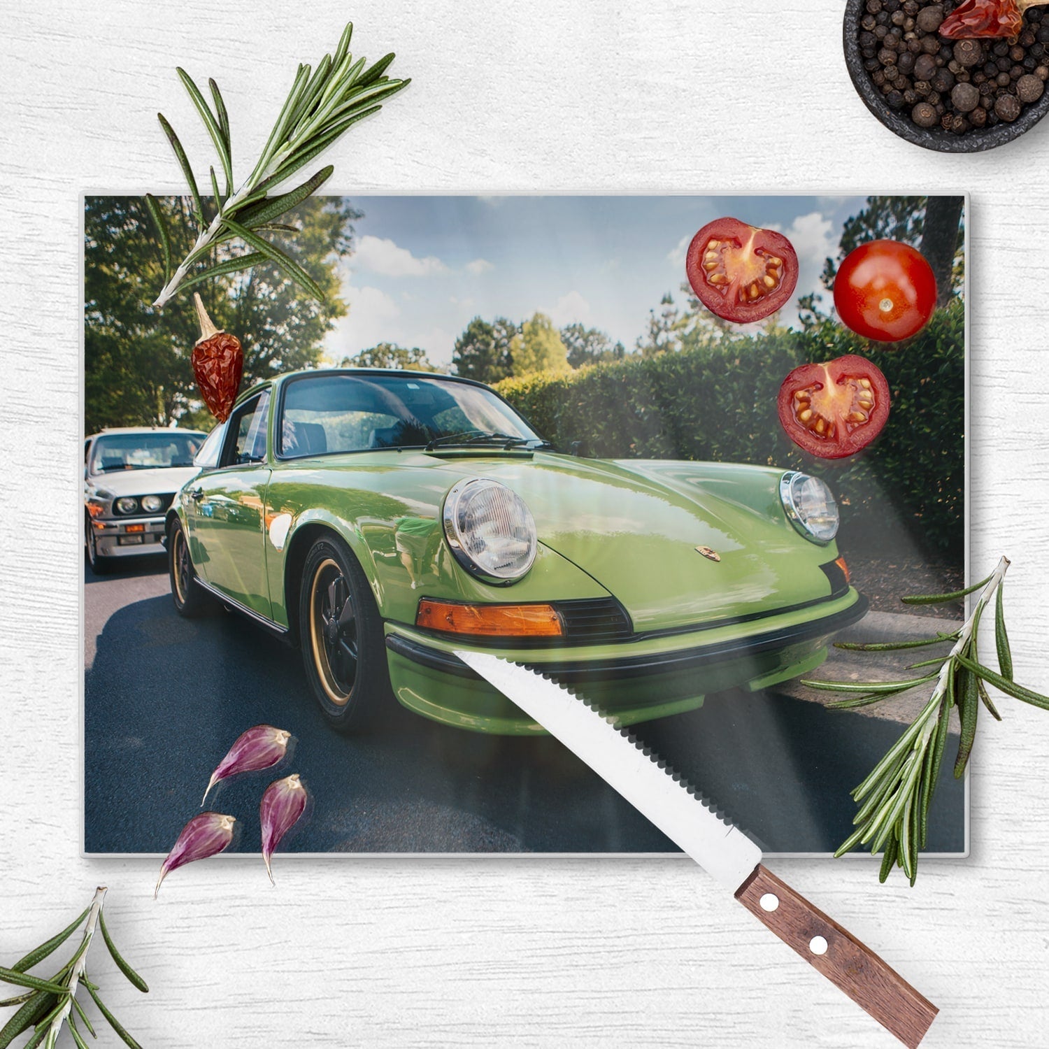 Snijplank - Gehard Glas - Porsche 911 1970 Groen