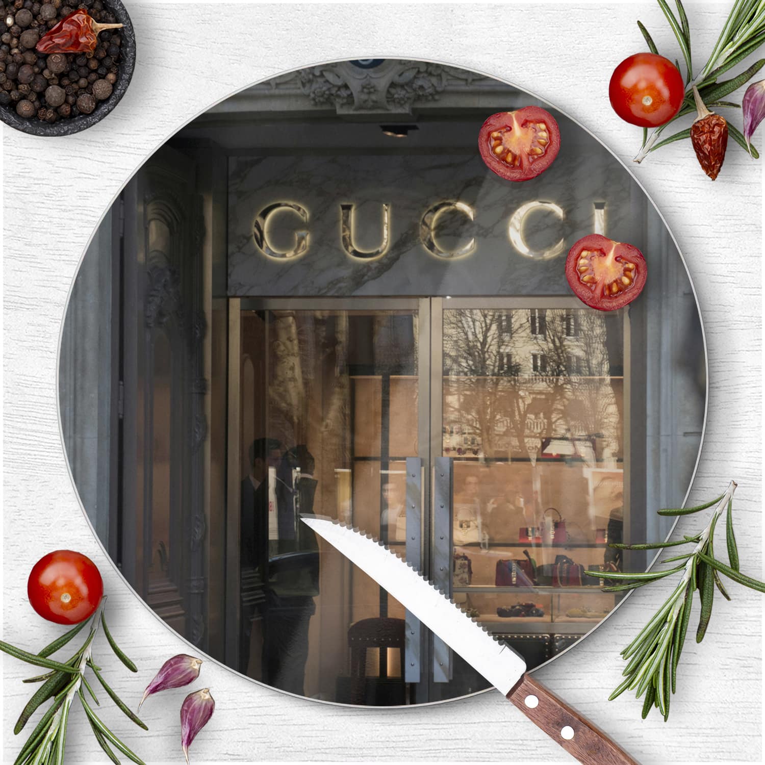 Snijplank Rond - Gehard Glas - Gucci Winkel