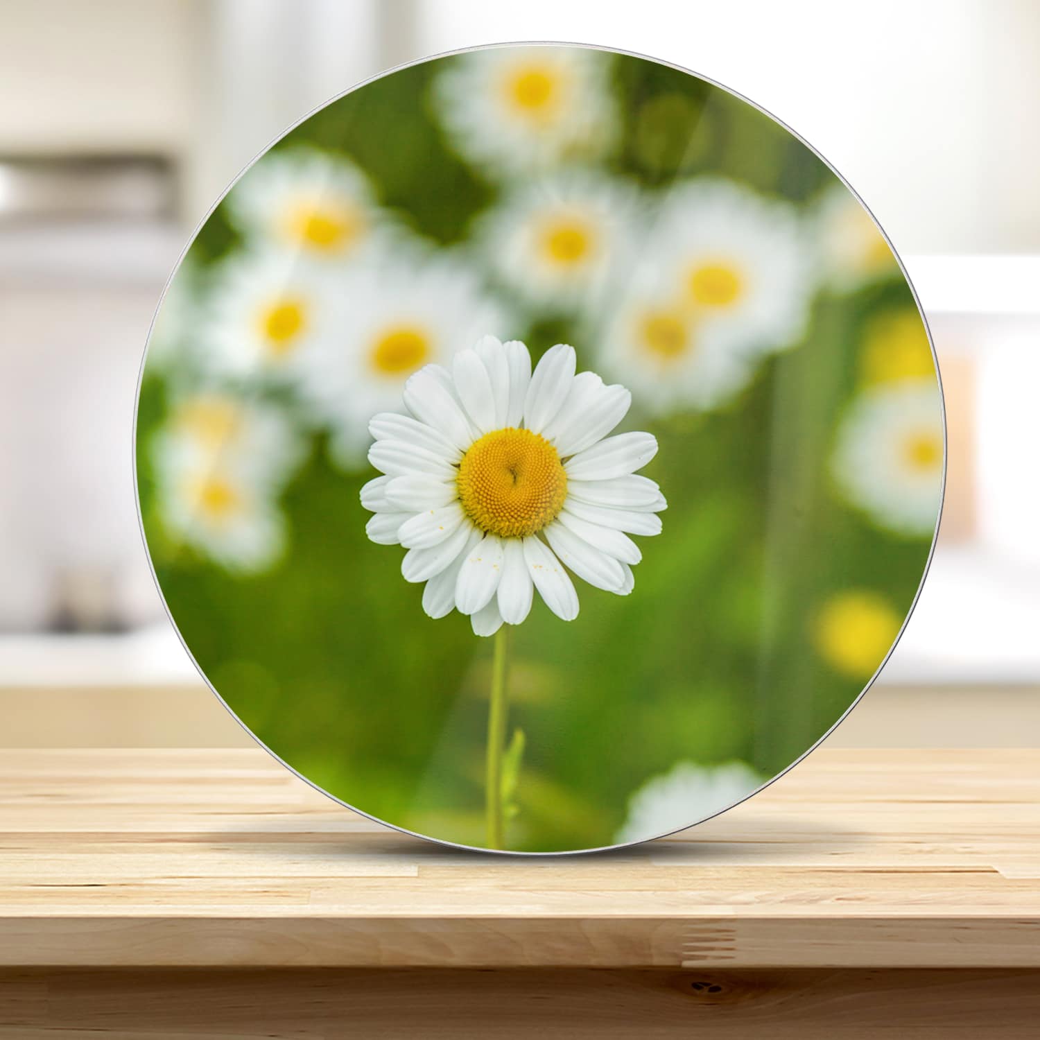 Snijplank Rond - Gehard Glas - Veld van Madeliefjes