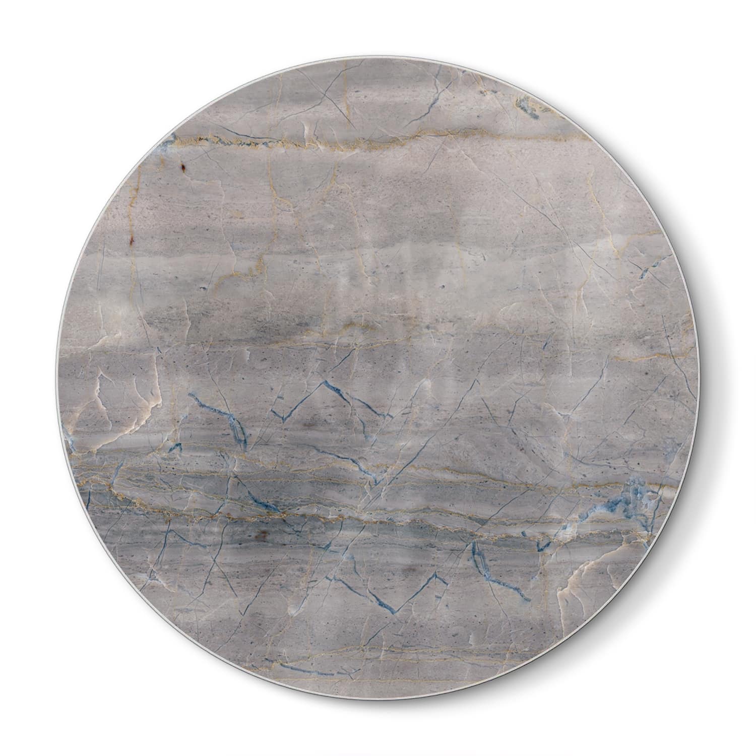 Snijplank Rond - Gehard Glas - Grijs Marmer