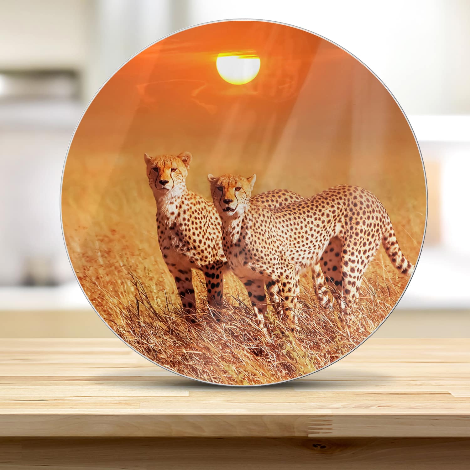 Snijplank Rond - Gehard Glas - Twee Cheetahs