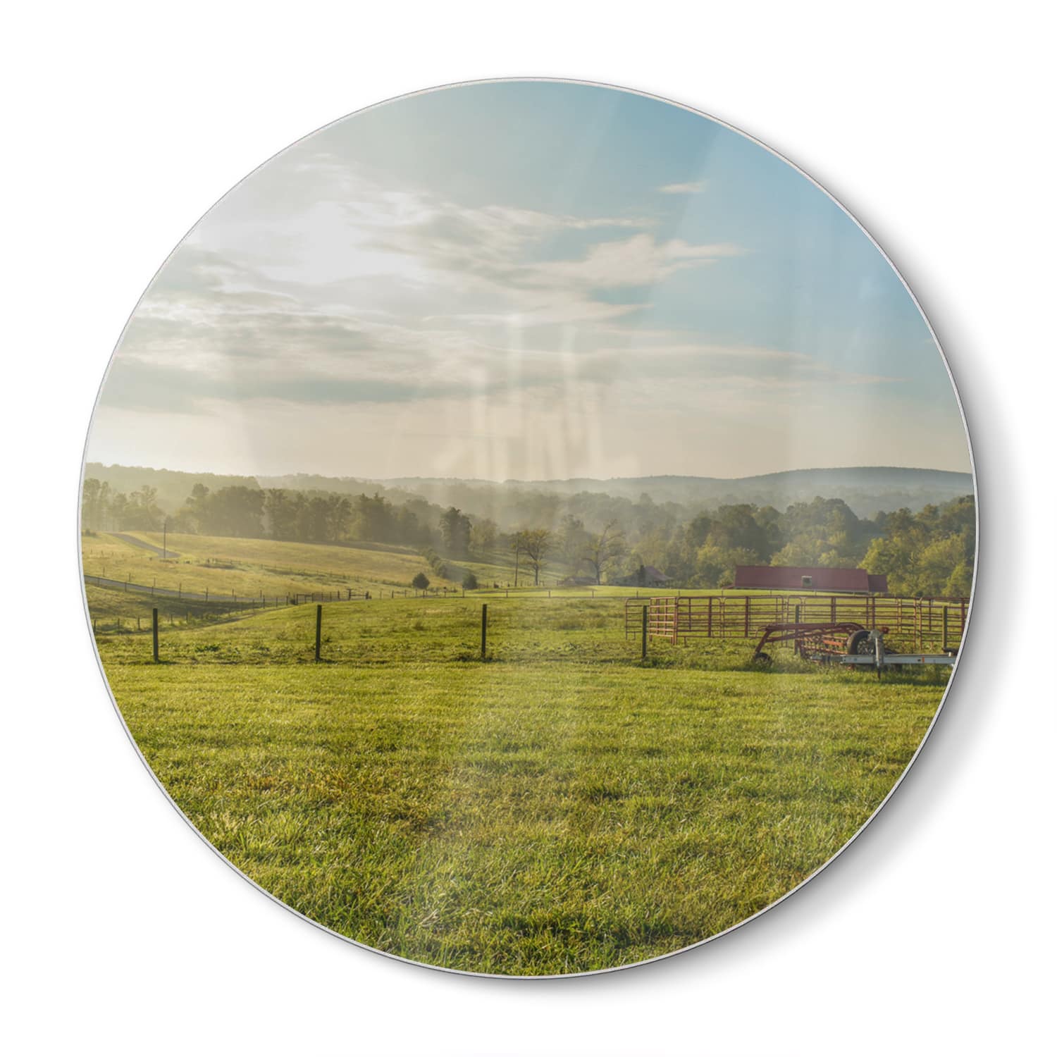 Snijplank Rond - Gehard Glas - Veld Bij Smith Mountain