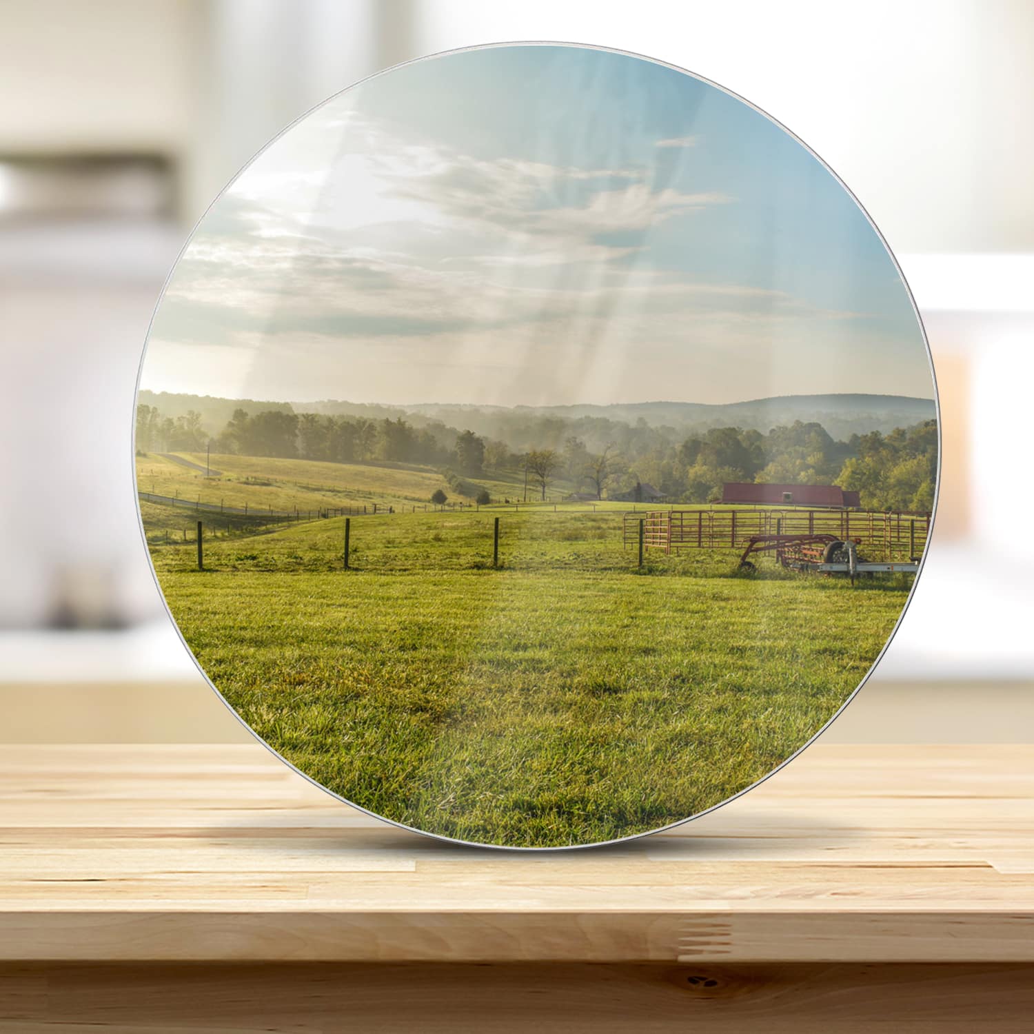 Snijplank Rond - Gehard Glas - Veld Bij Smith Mountain