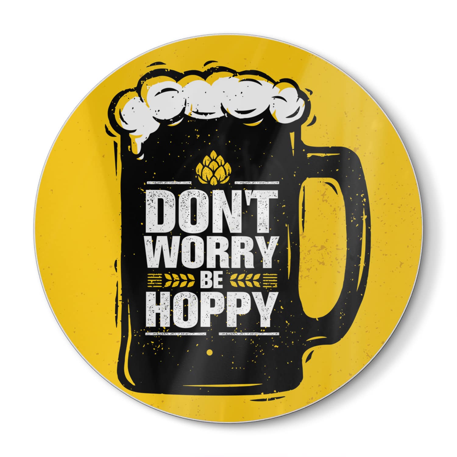 Snijplank Rond - Gehard Glas - Don't Worry Be Hoppy