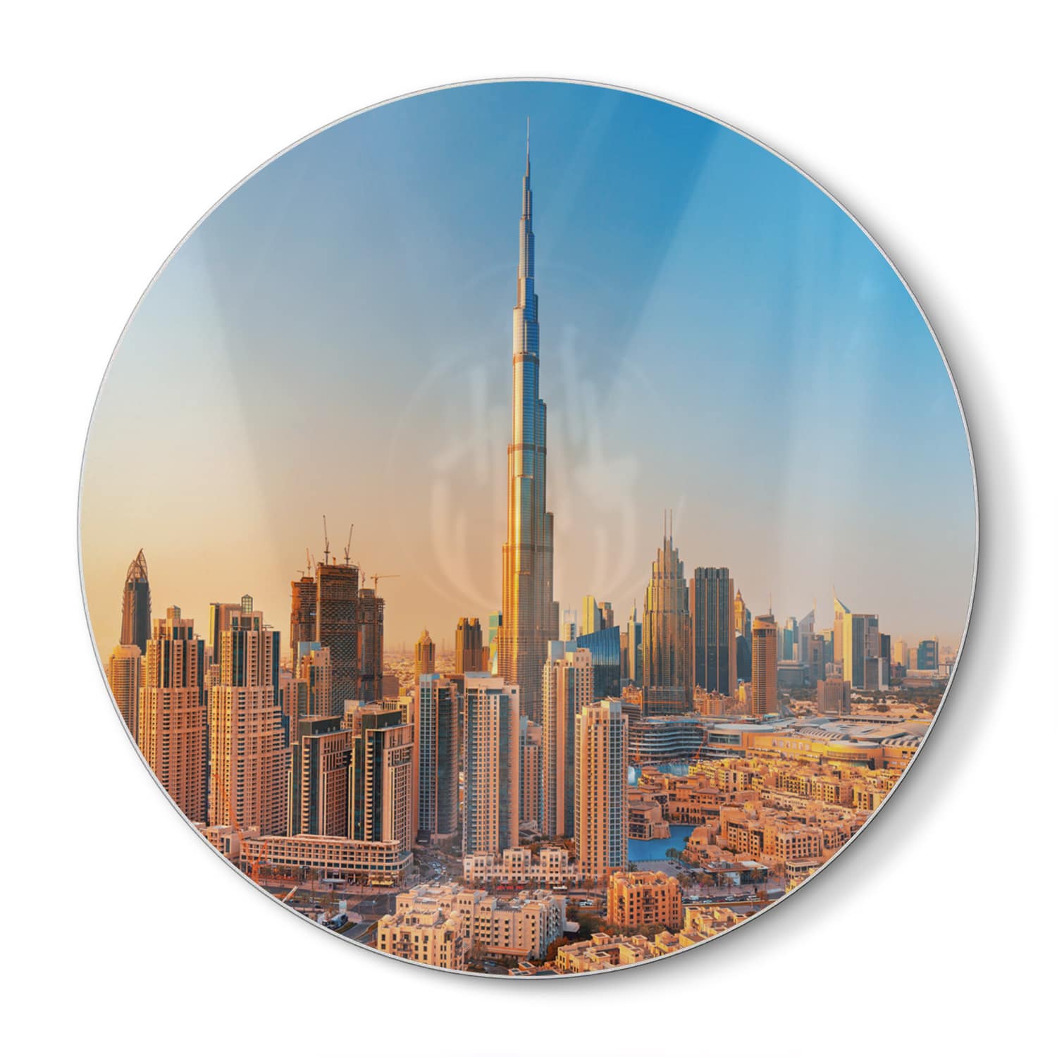 Snijplank Rond - Gehard Glas - Zonsondergang in Dubai