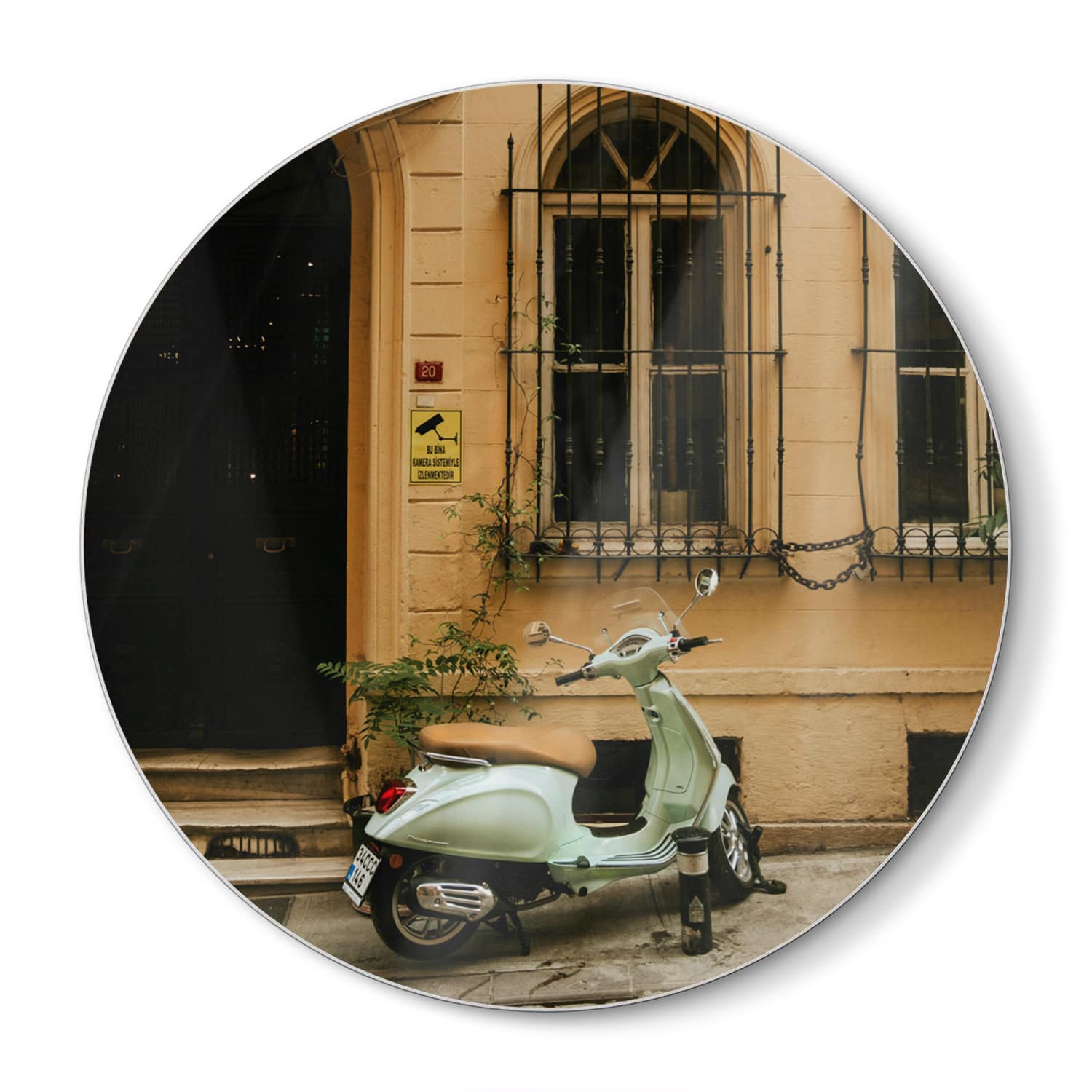 Snijplank Rond - Gehard Glas - Vespa Groen