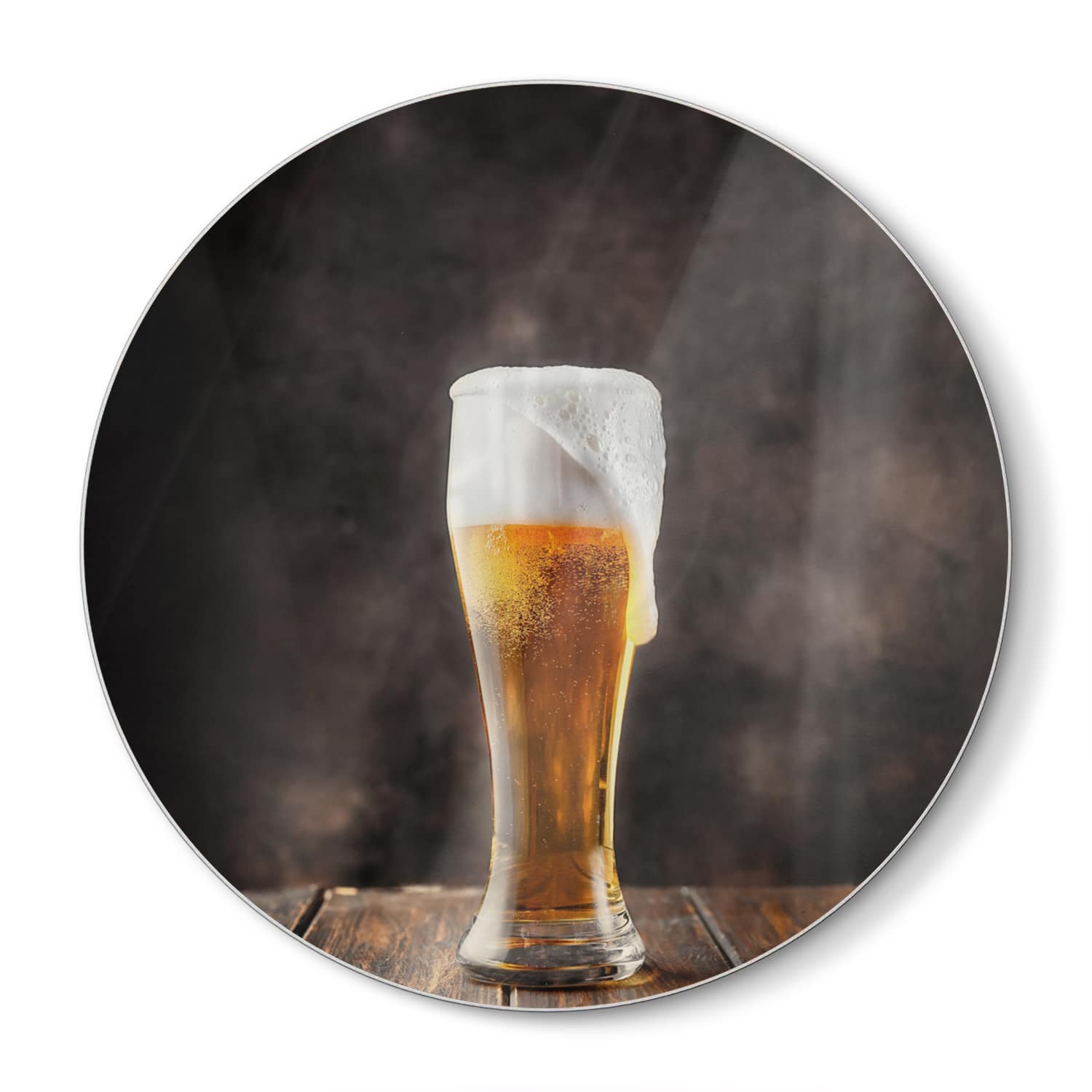 Snijplank Rond - Gehard Glas - Verfrissend Bier