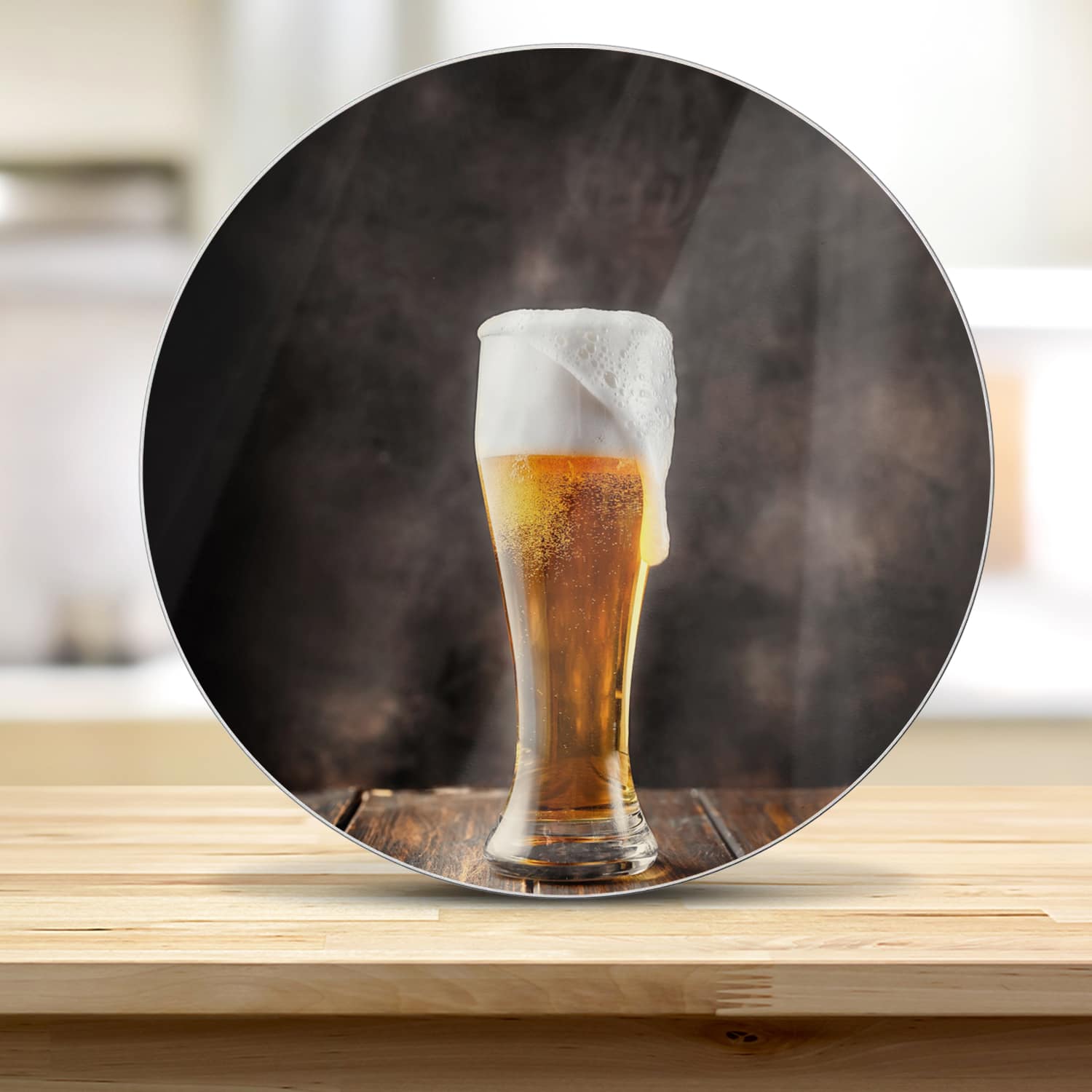 Snijplank Rond - Gehard Glas - Verfrissend Bier