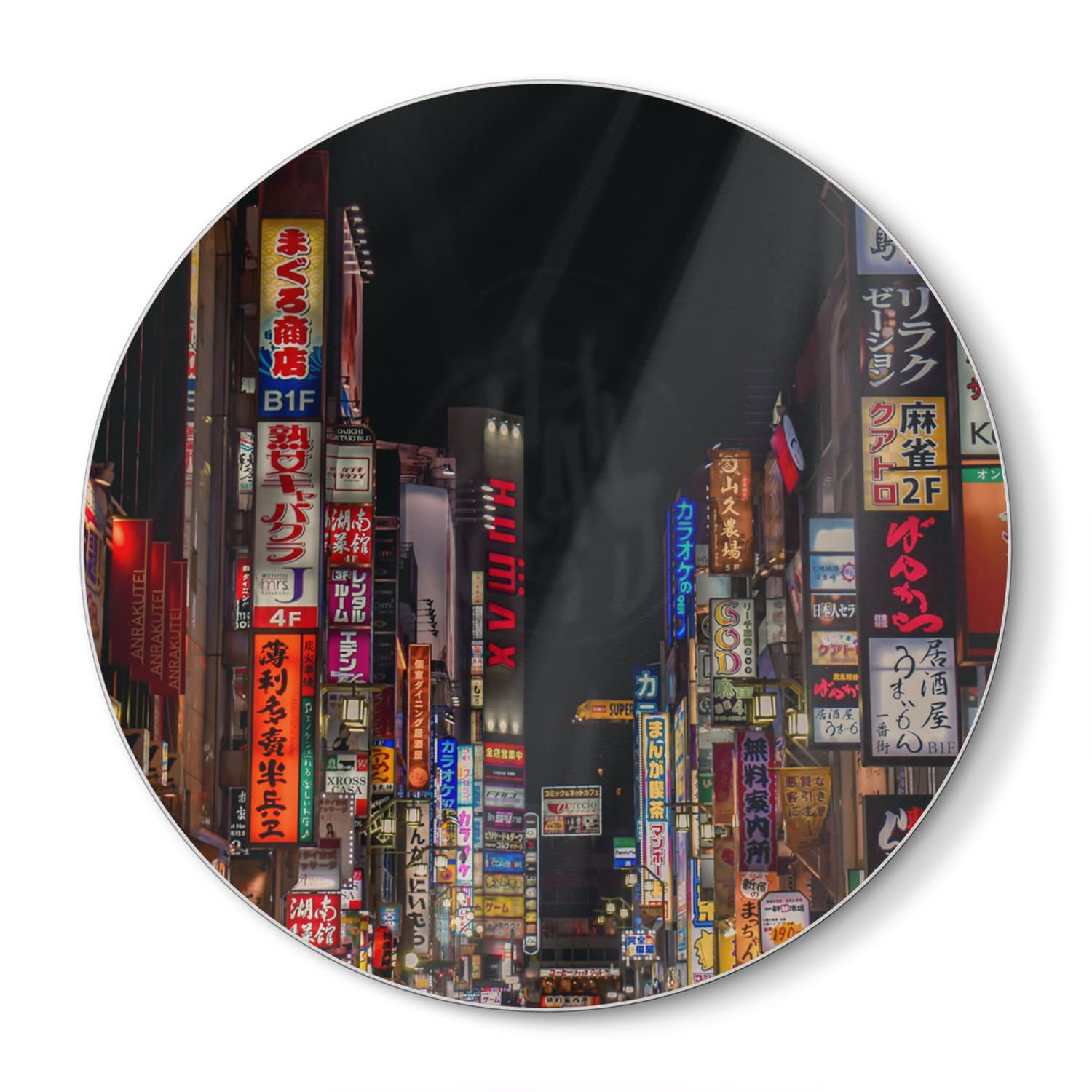 Snijplank Rond - Gehard Glas - Kabukicho Shinjuku Neonlichten