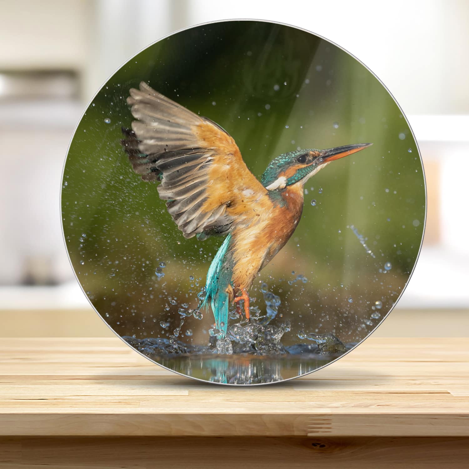 Snijplank Rond - Gehard Glas - Ijsvogel