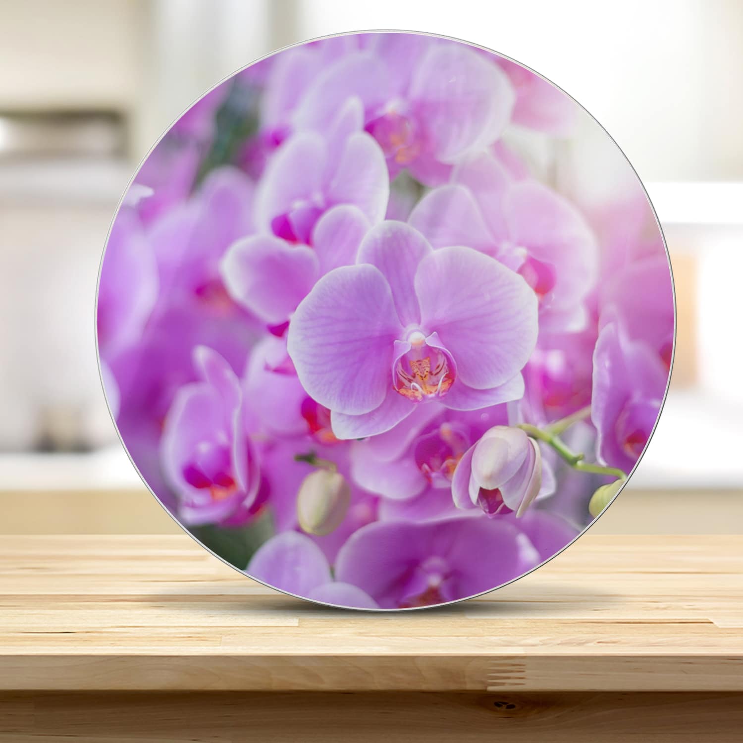 Snijplank Rond - Gehard Glas - Stralende Orchideeën