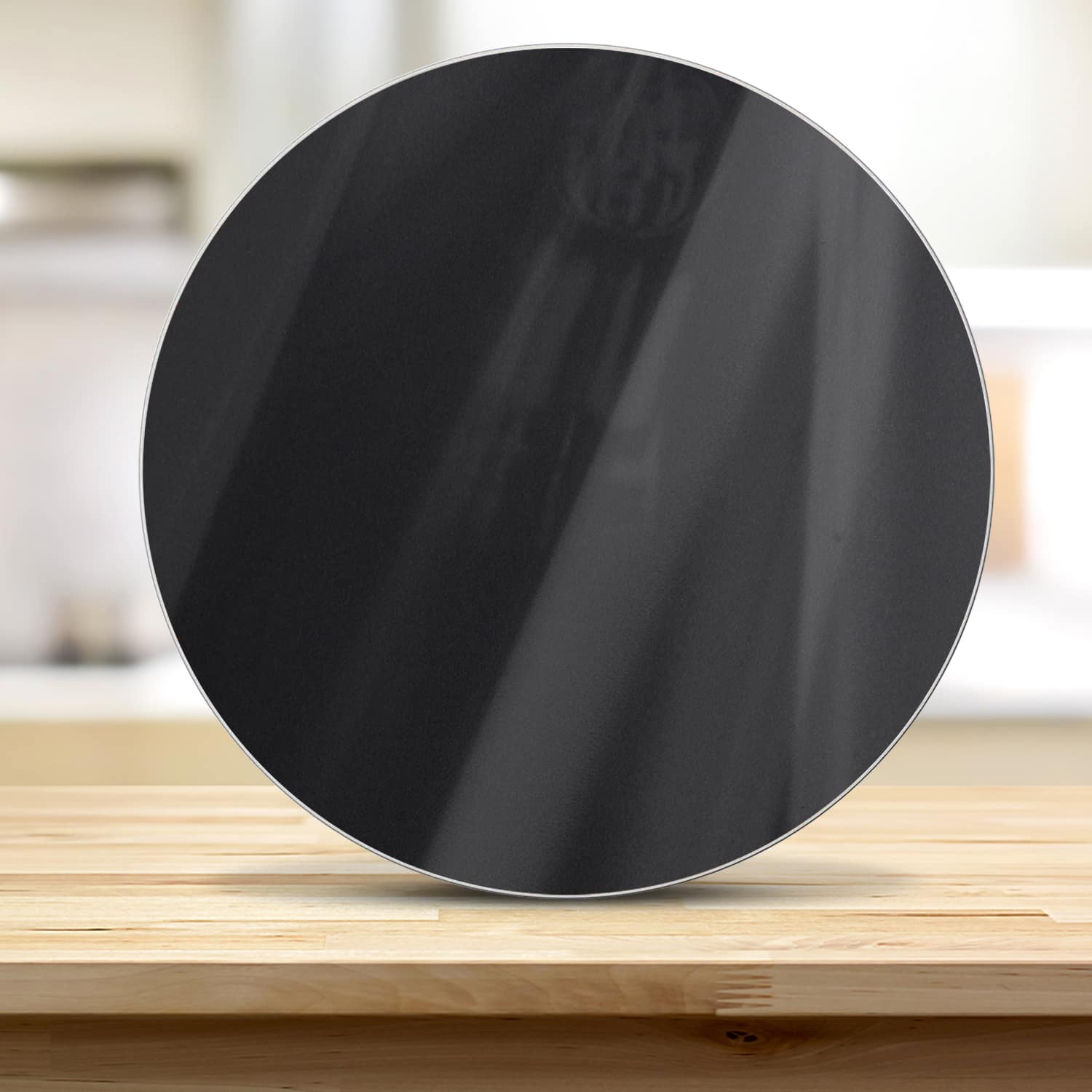 Snijplank Rond - Gehard Glas - Mat Zwart