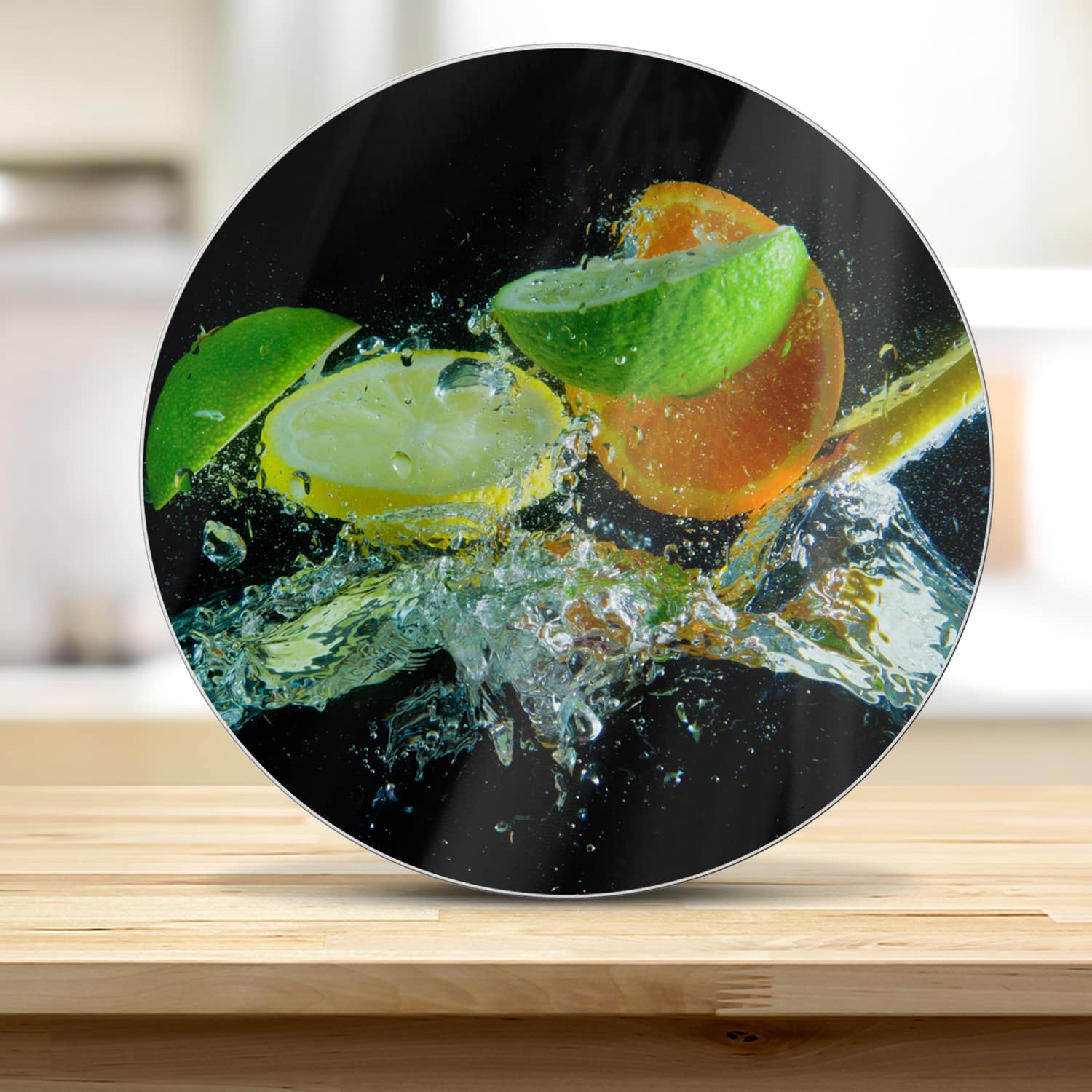 Snijplank Rond - Gehard Glas - Citrus Splash