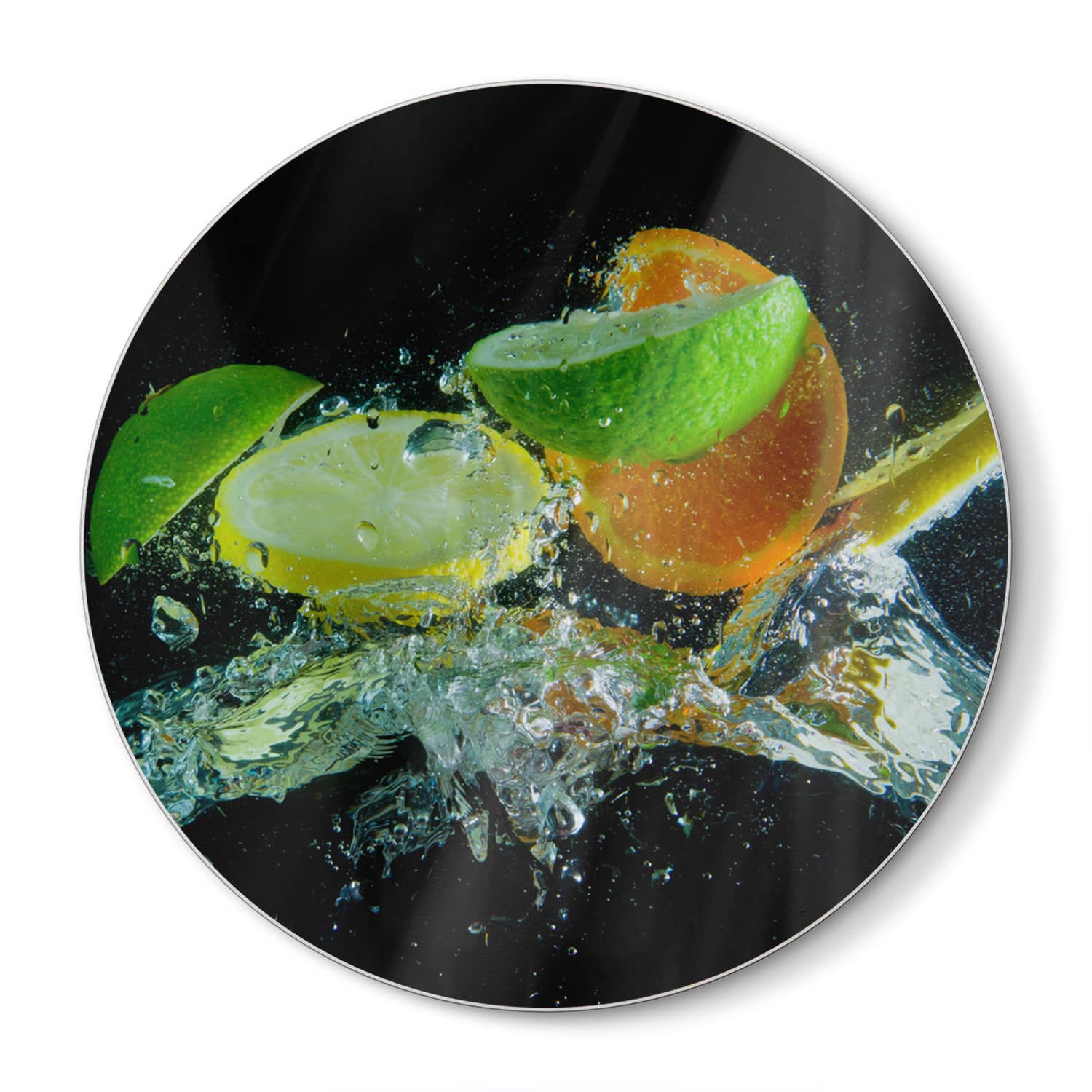 Snijplank Rond - Gehard Glas - Citrus Splash