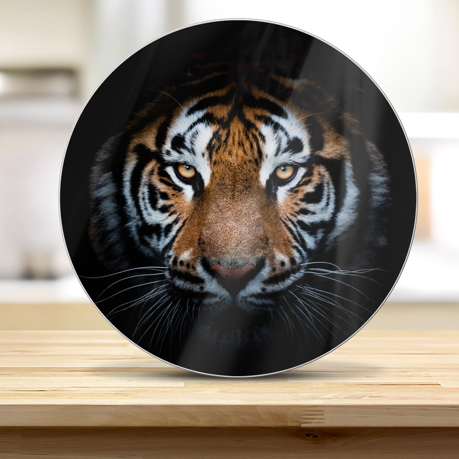 Snijplank Rond - Gehard Glas - Portret van Tijger