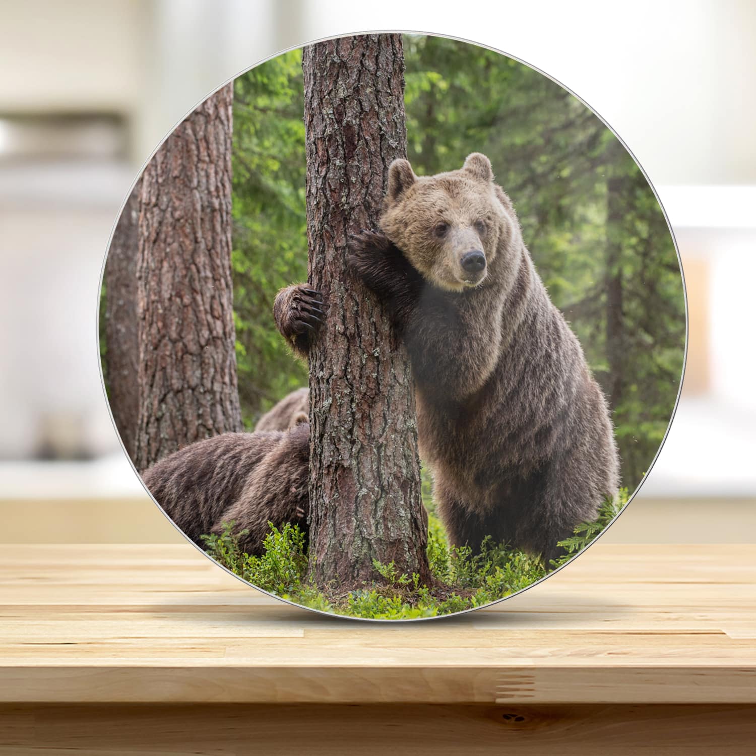 Snijplank Rond - Gehard Glas - Bruine Beren in het Bos