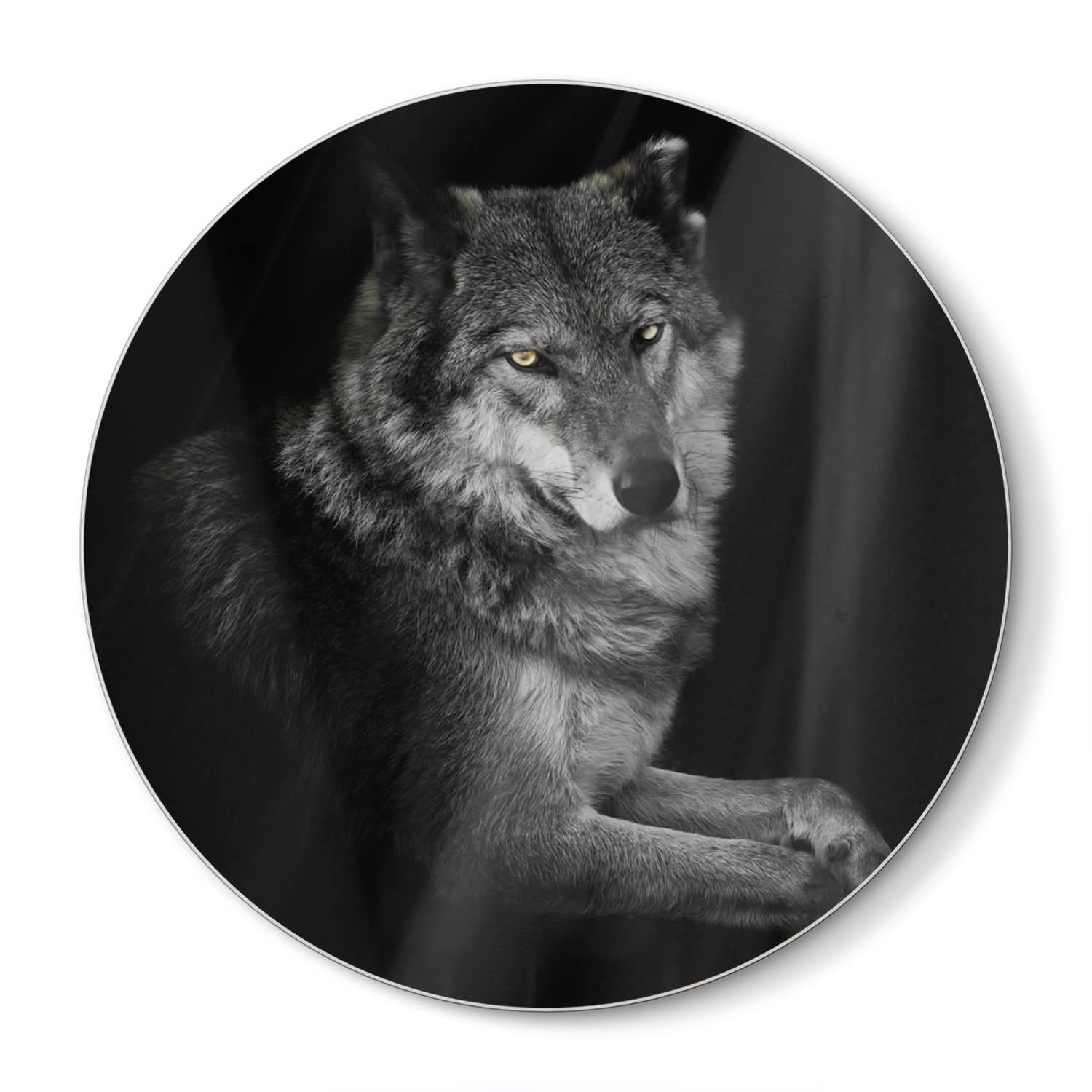 Snijplank Rond - Gehard Glas - Vrouwelijke Wolf